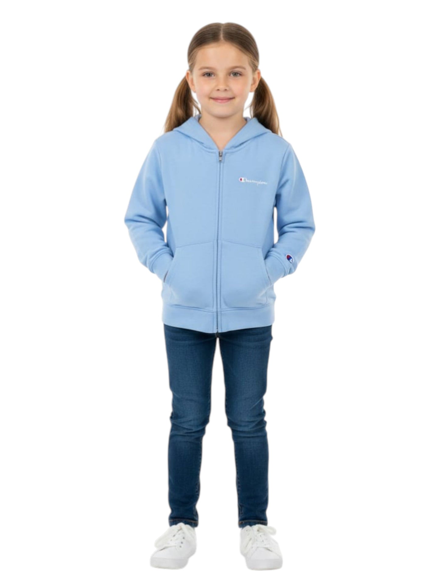 Kids Girl's Plain Solid Hoodie,Light Blue