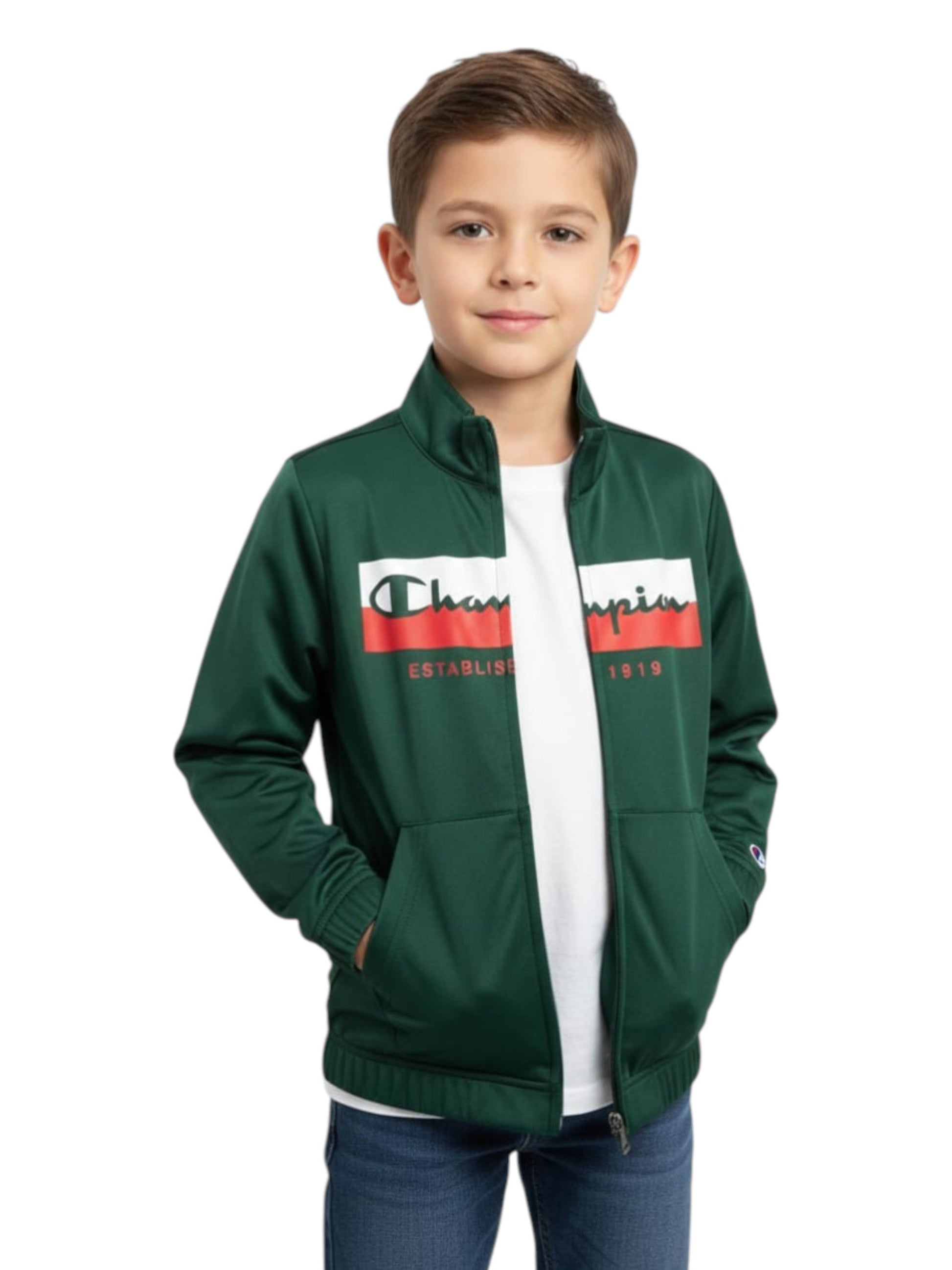 Kids Boy's Brand Logo Printed Sweaters,Green