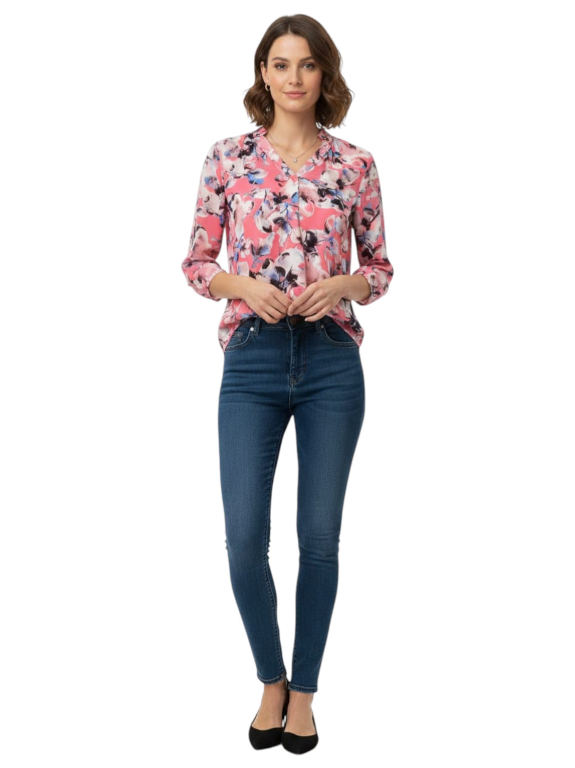 Women's Floral Printed Top,Pink