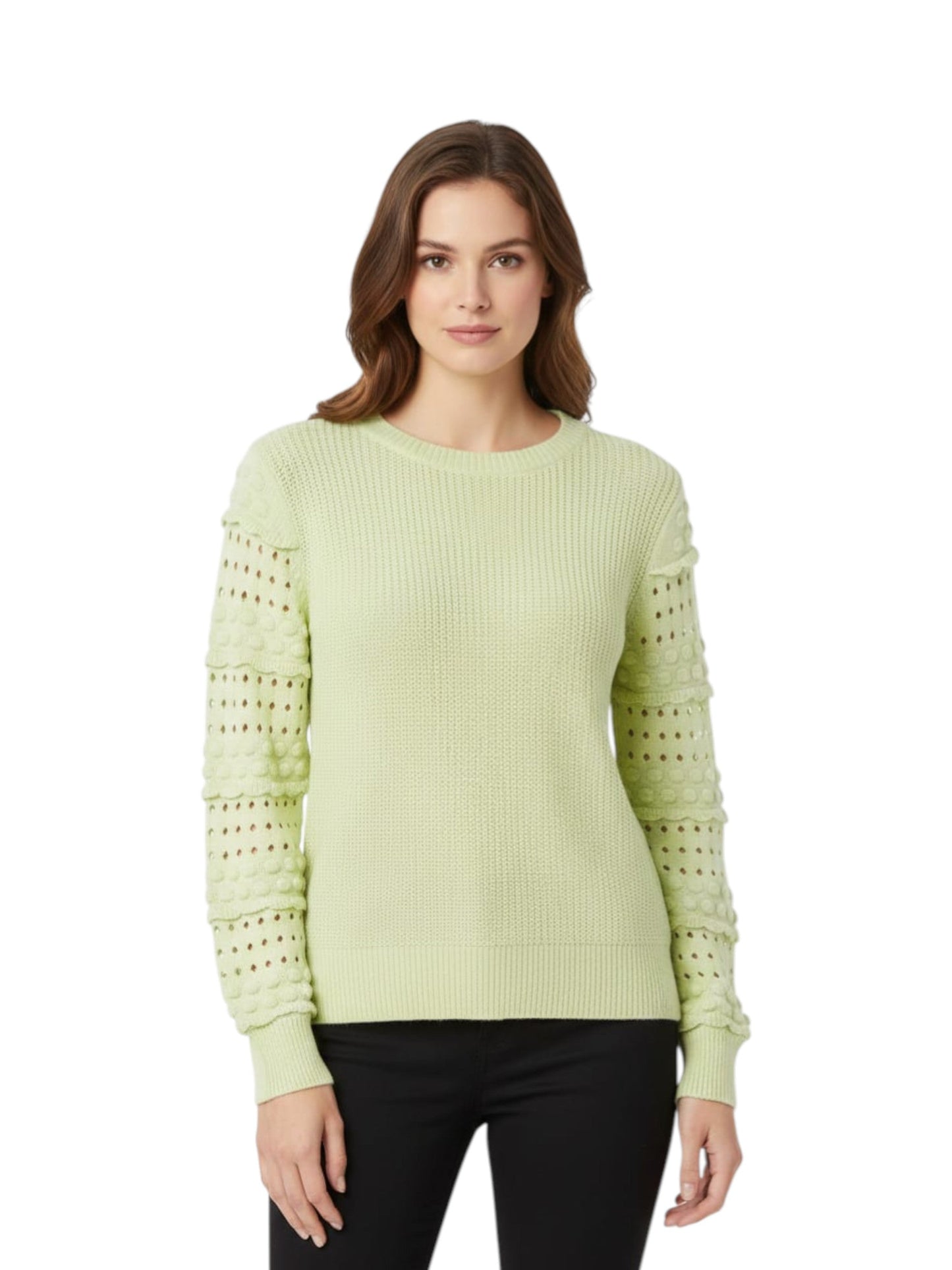 Women's Open Knitted Sweaters,Light Green