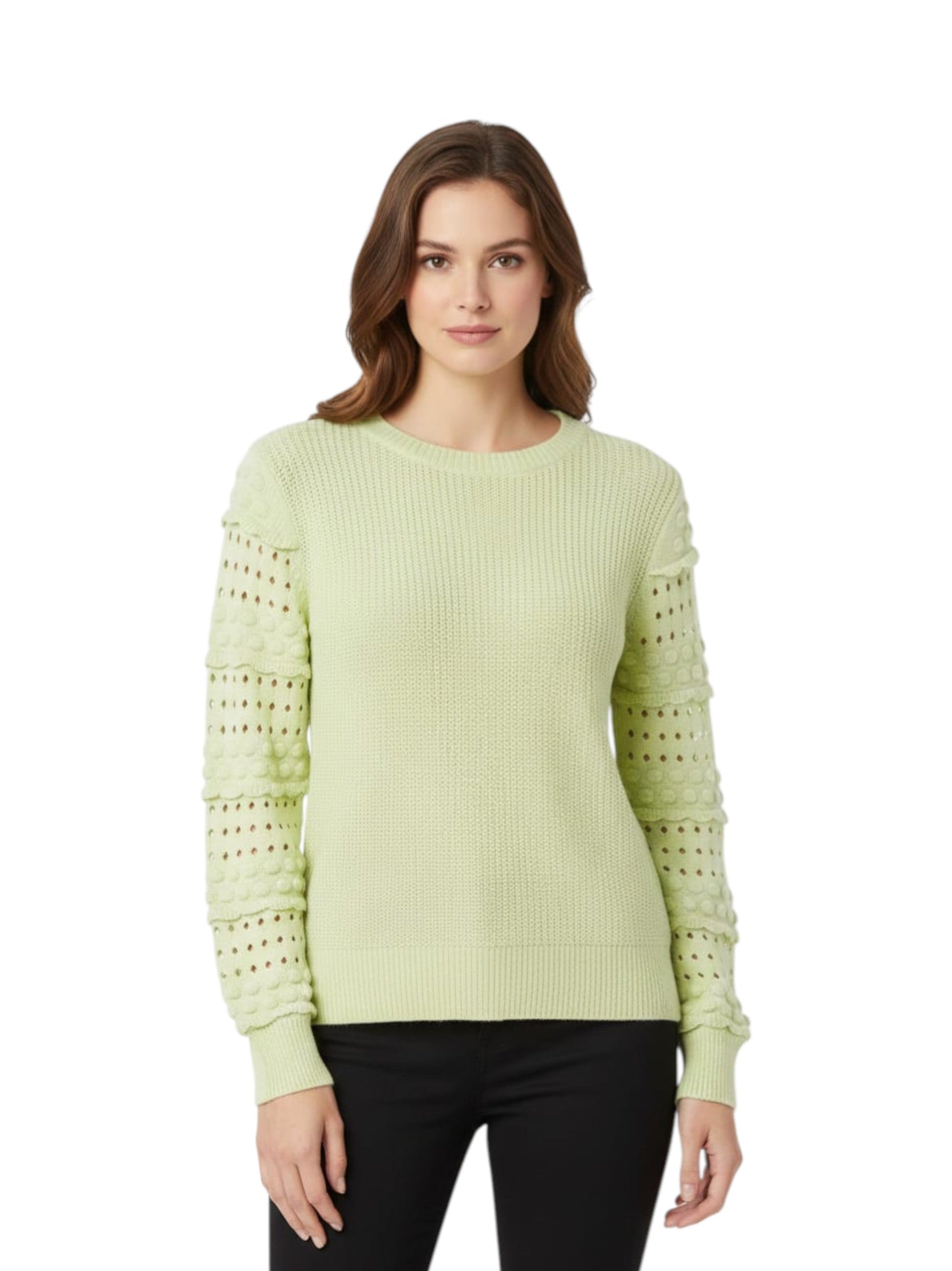 Women's Open Knitted Sweaters,Light Green