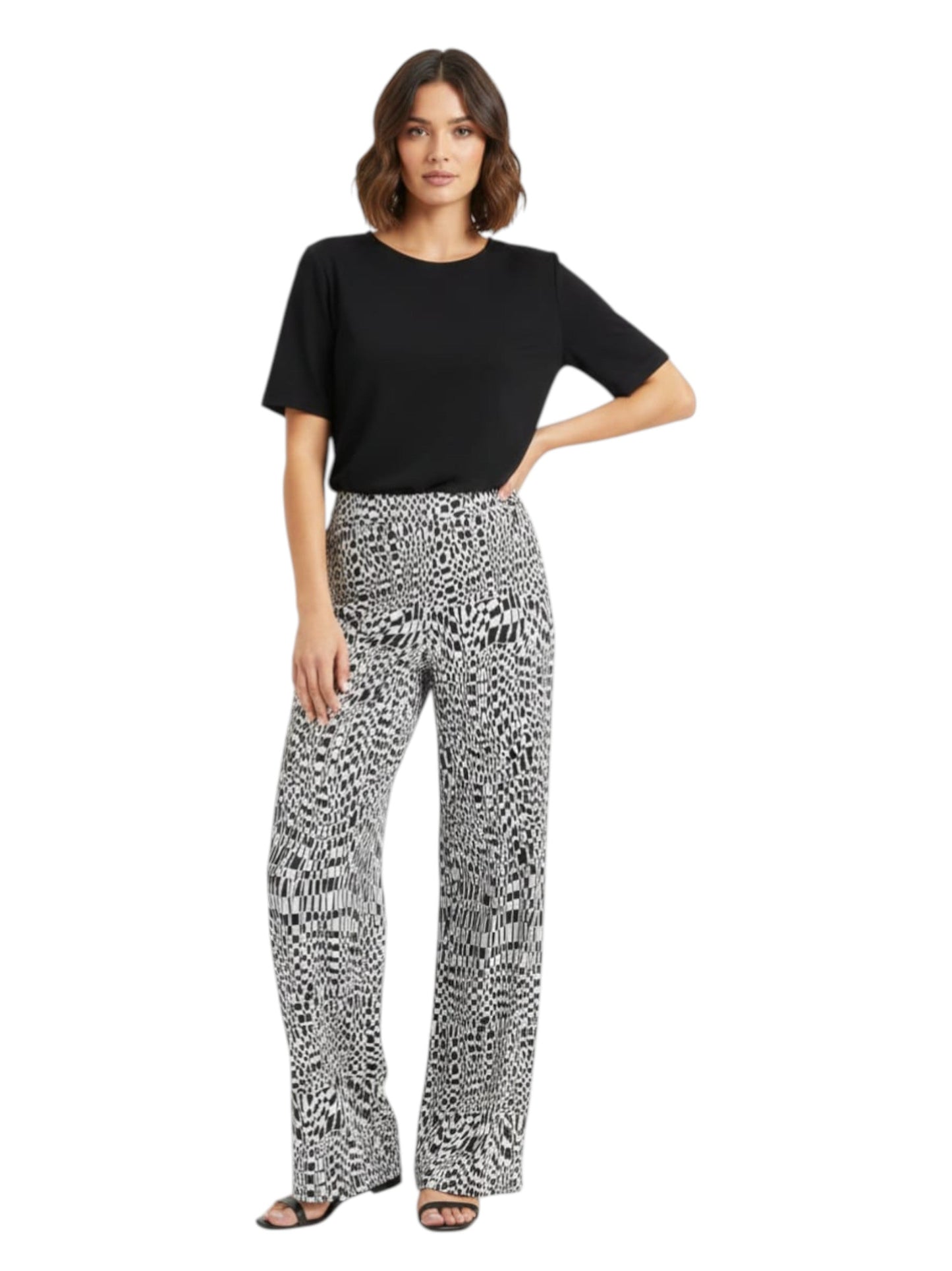 Women's Printed Pant,Black/White