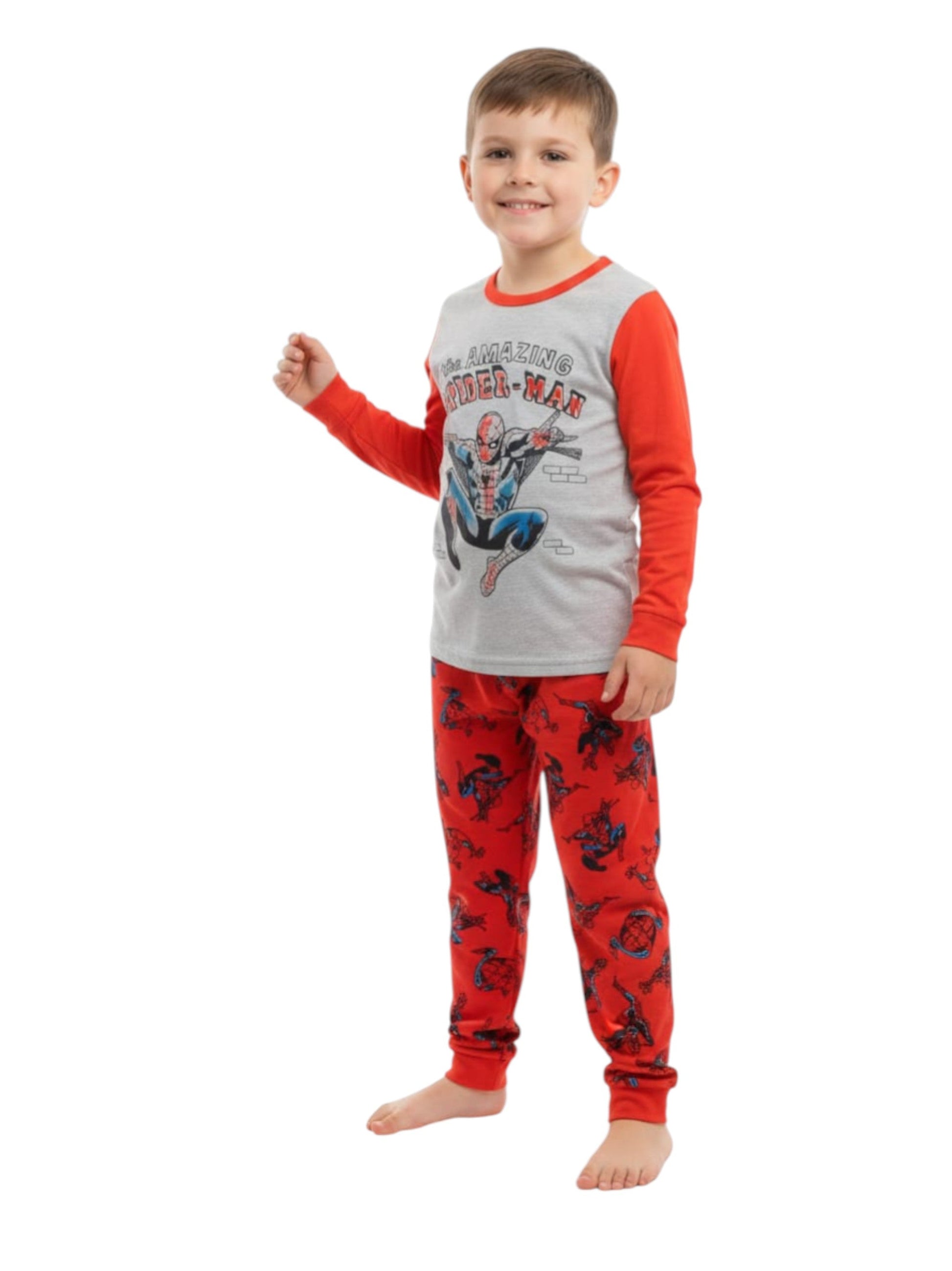 Kids Boy's Printed Pajama Set,Red