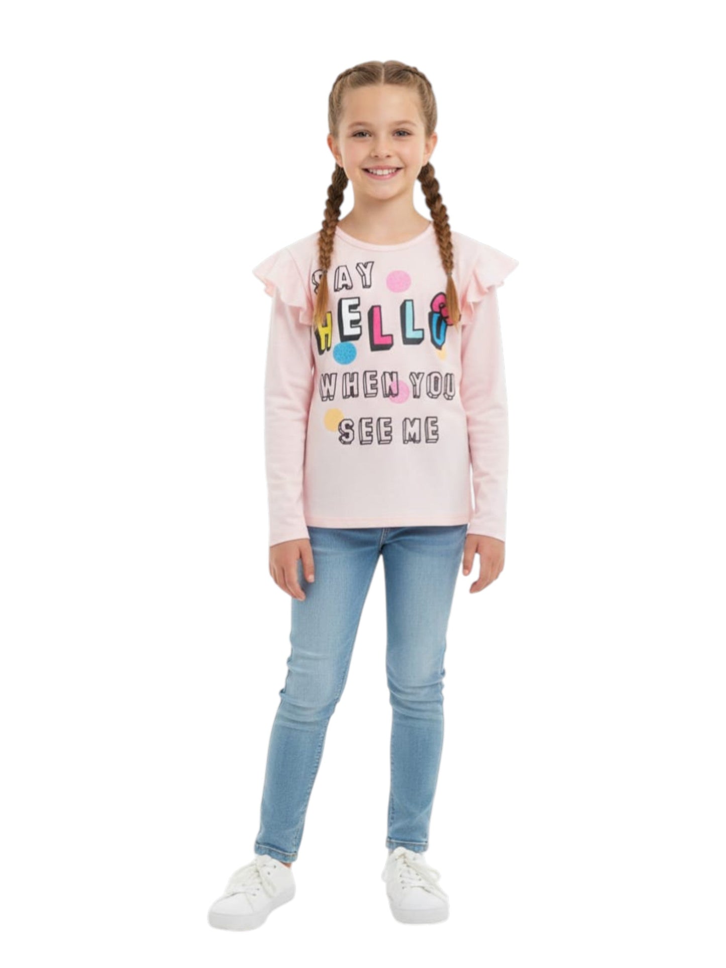 Kids Girl's Printed Top,Light Pink
