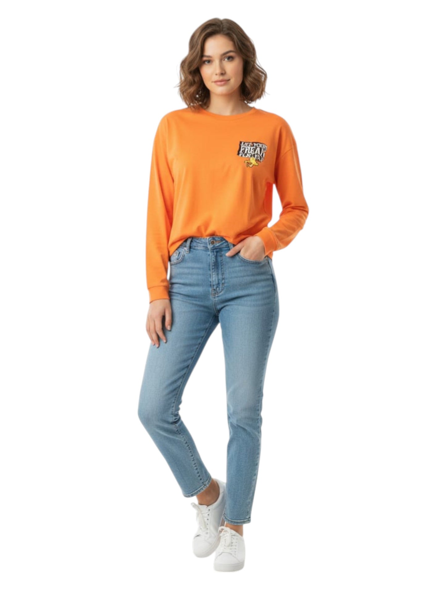 Women's Printed Top,Orange