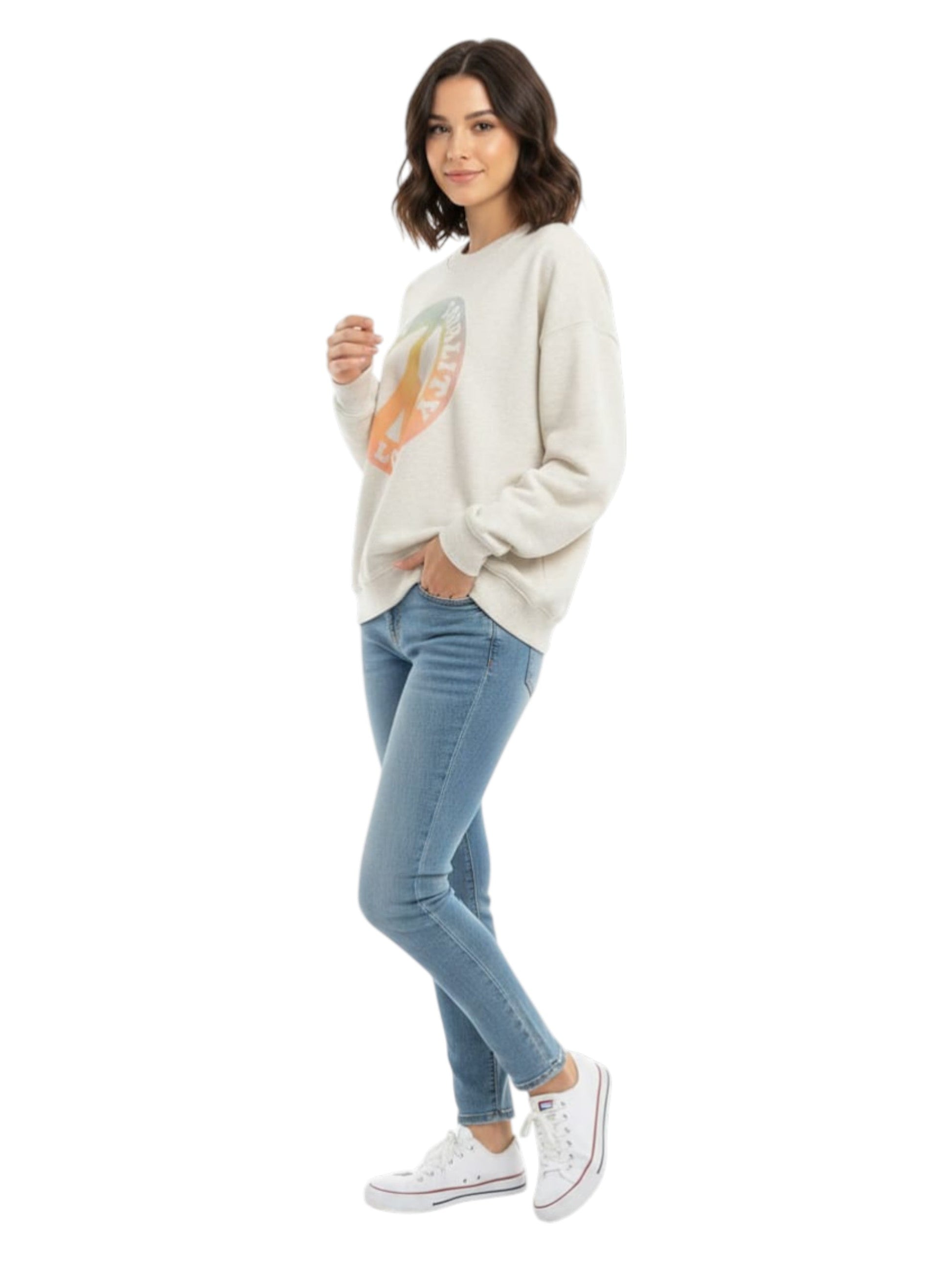 Women's Printed Sweaters,Beige