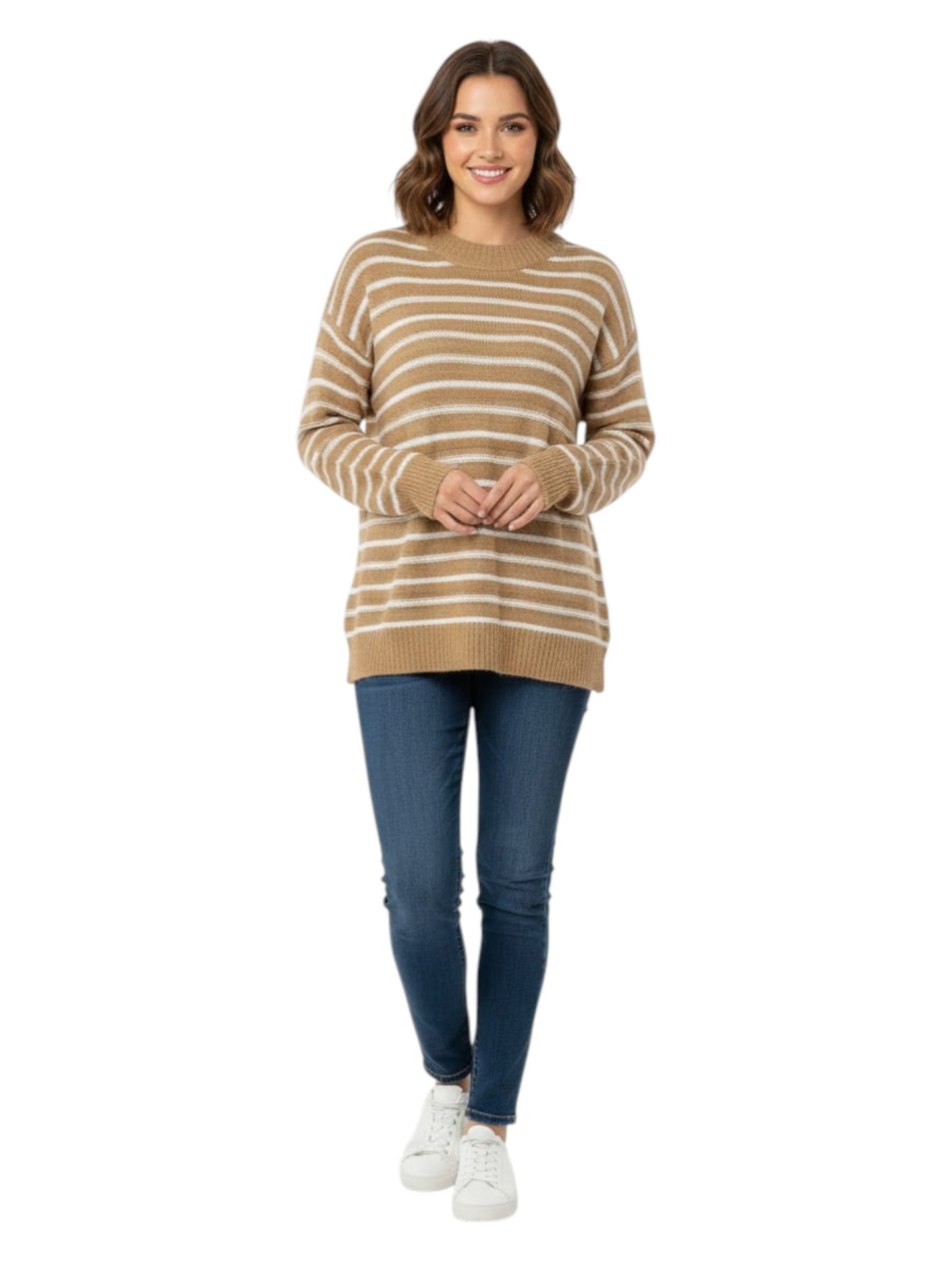 Womens Knitted Sweaters,Light Brown