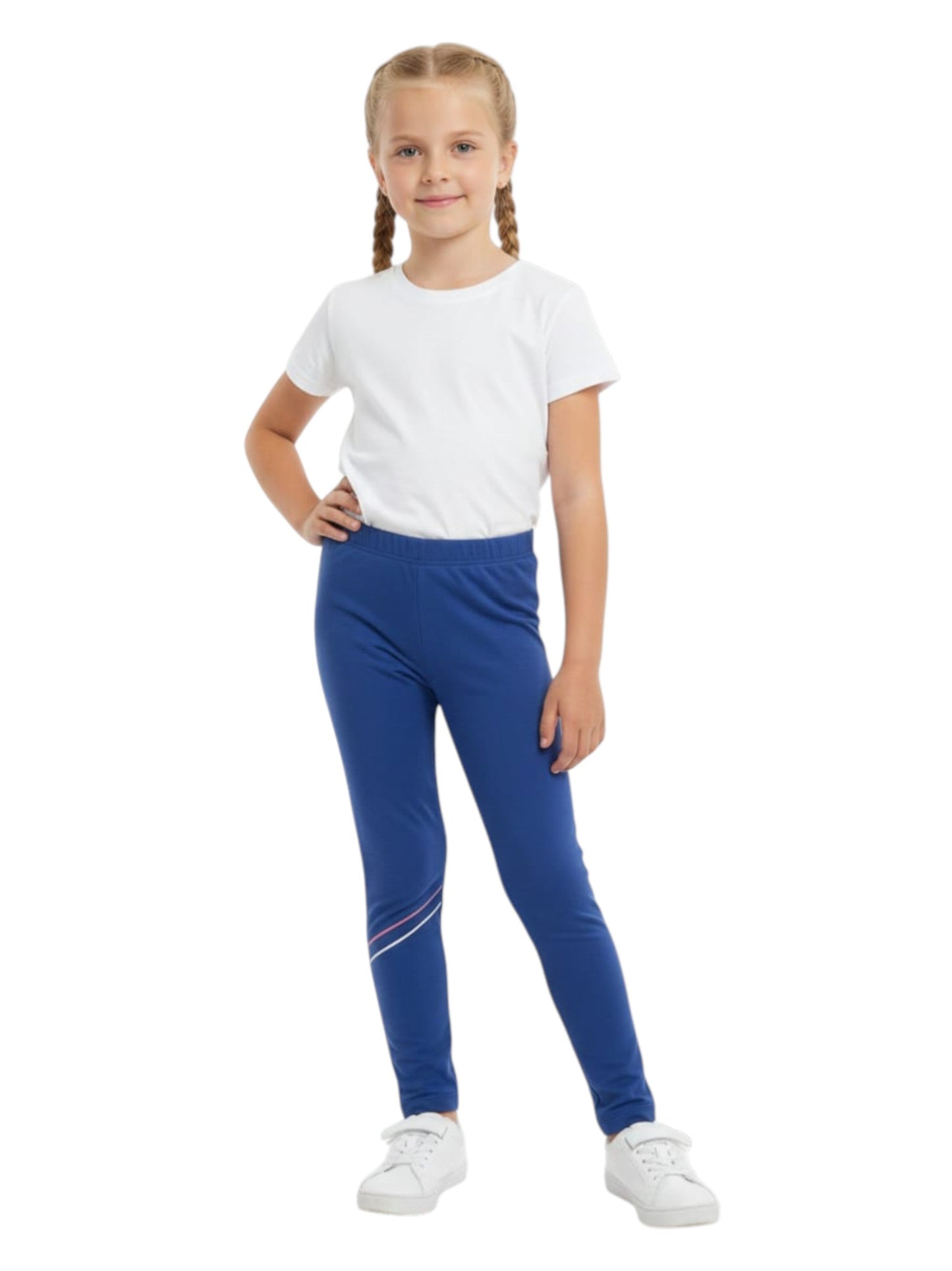Kids Girl's Plain Legging,Light Navy