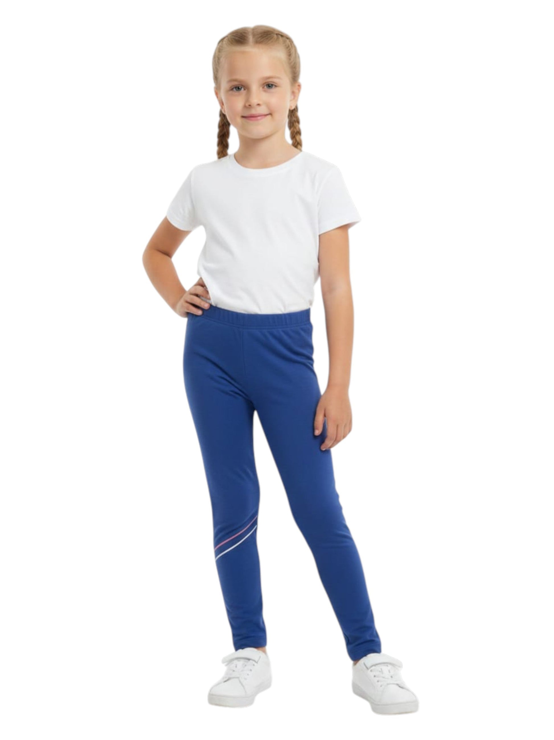 Kids Girl's Plain Legging,Light Navy