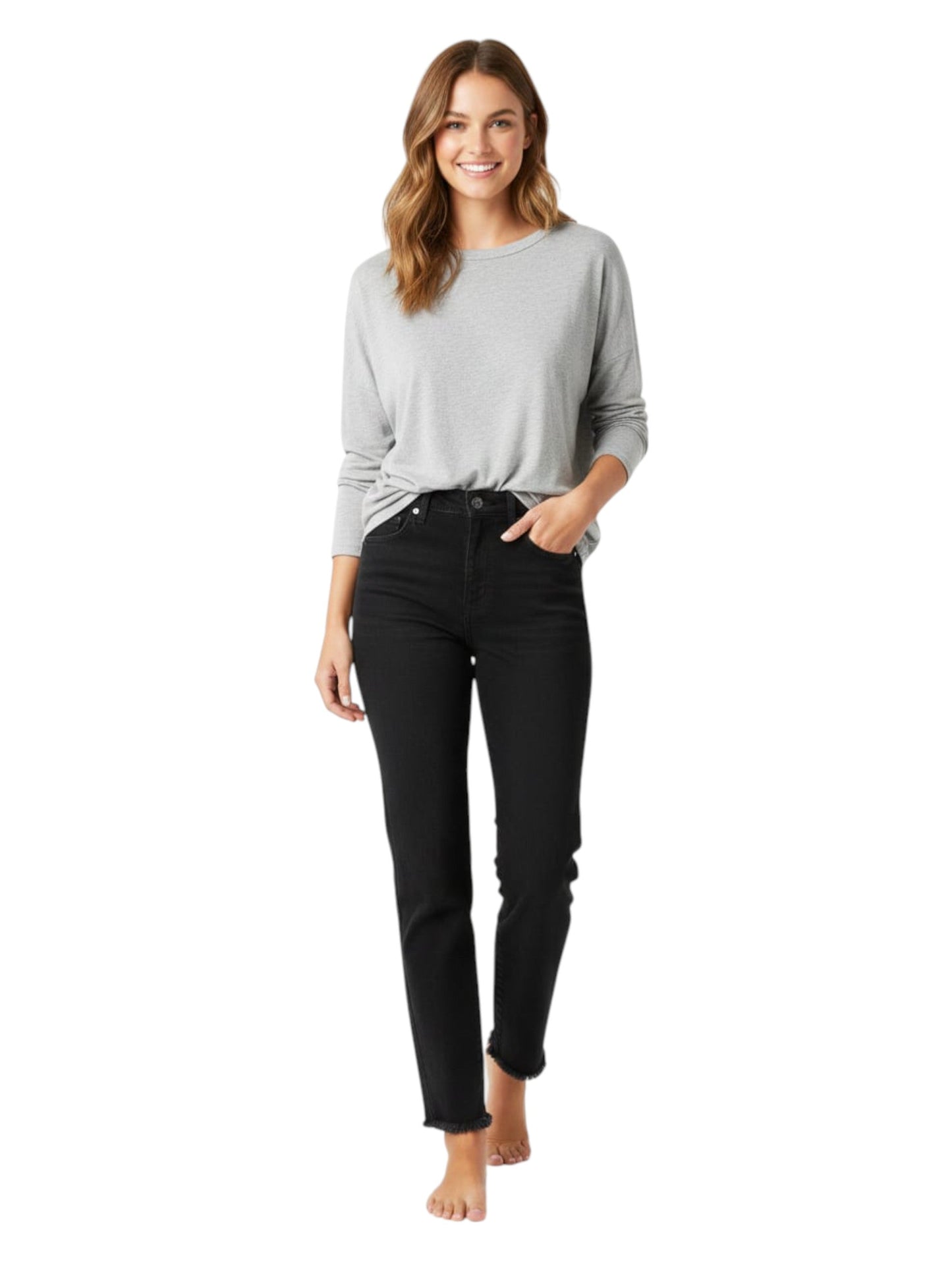 Women's Plain Solid Jeans,Black