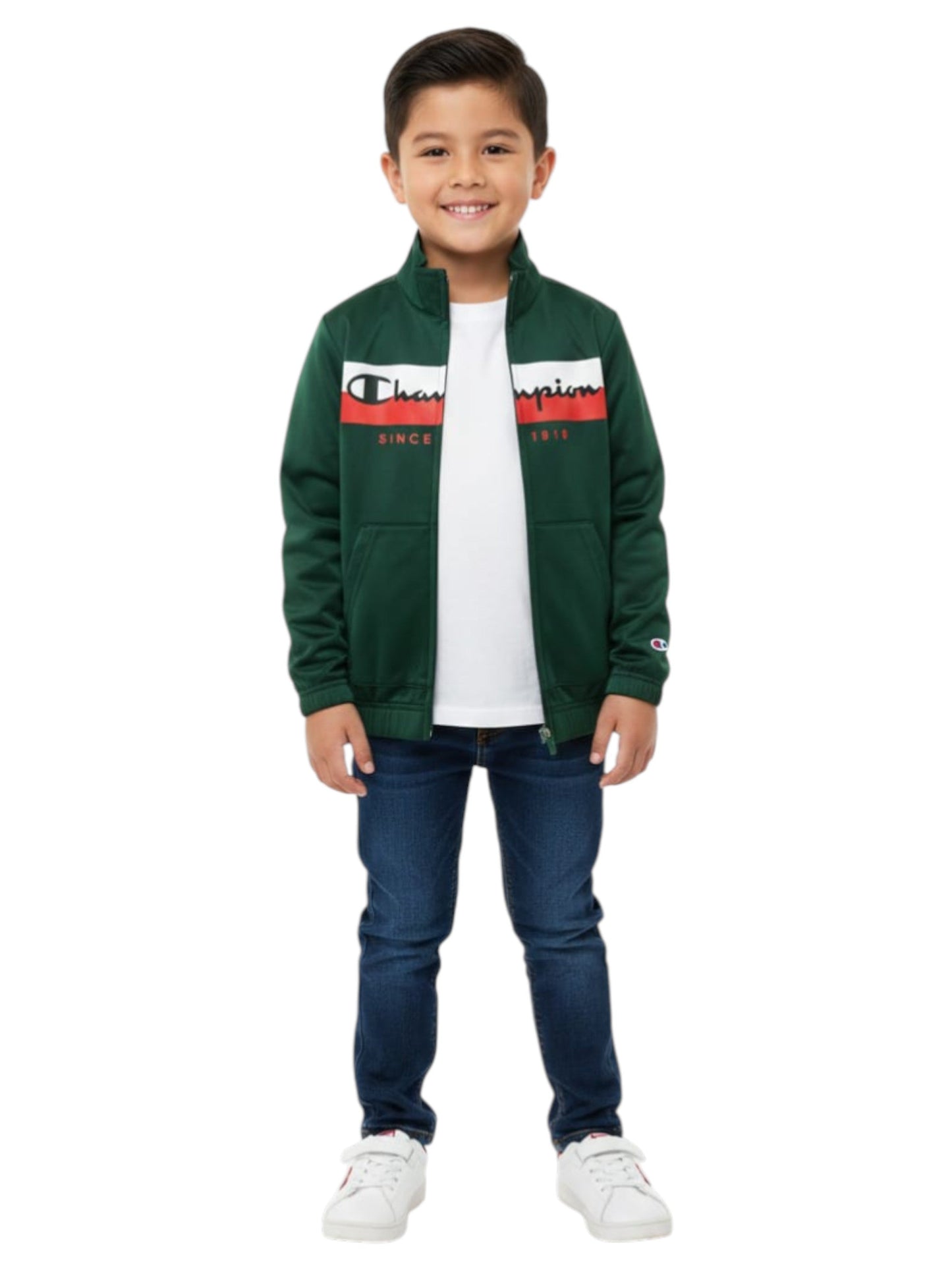 Kids Boy's Brand Logo Printed Sweaters,Green
