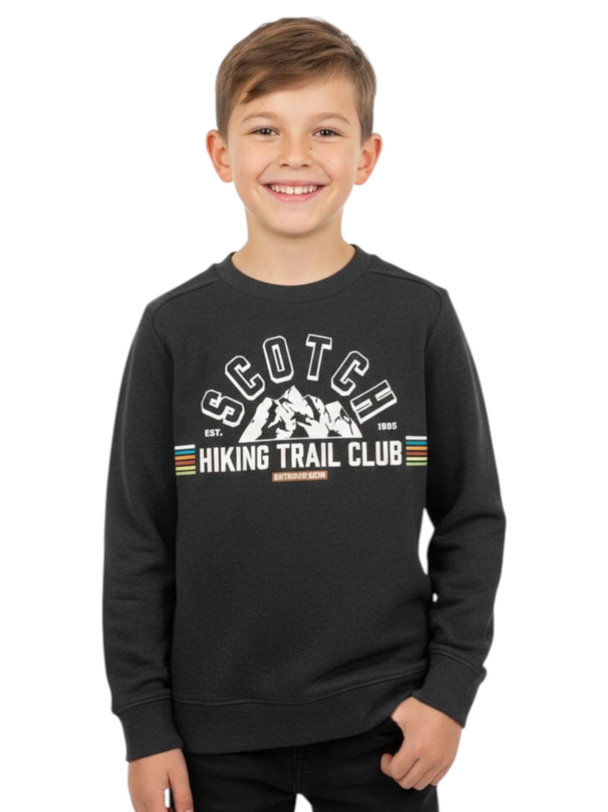 Kids Boy's Brand Logo Printed Sweaters,Olive