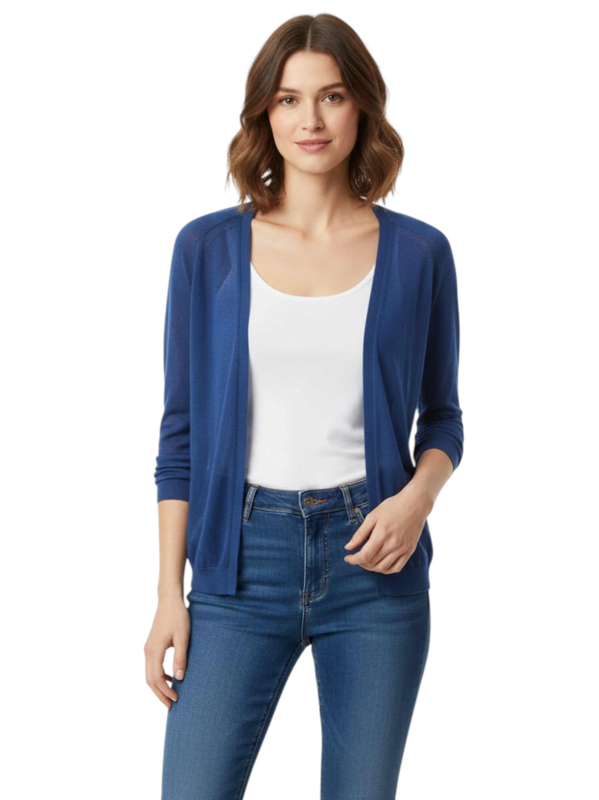Women's Plain Solid Cardigan,Blue