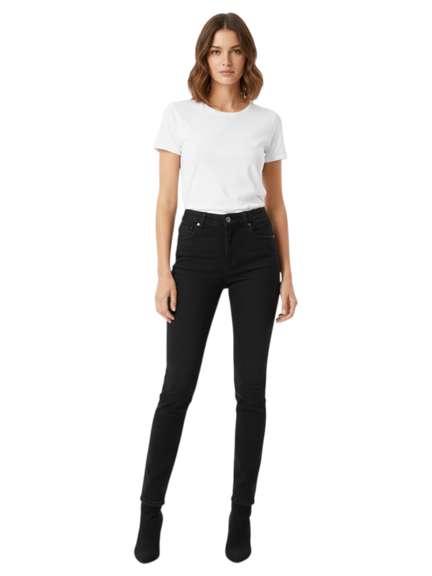 Women's Plain Solid Jeans,Black
