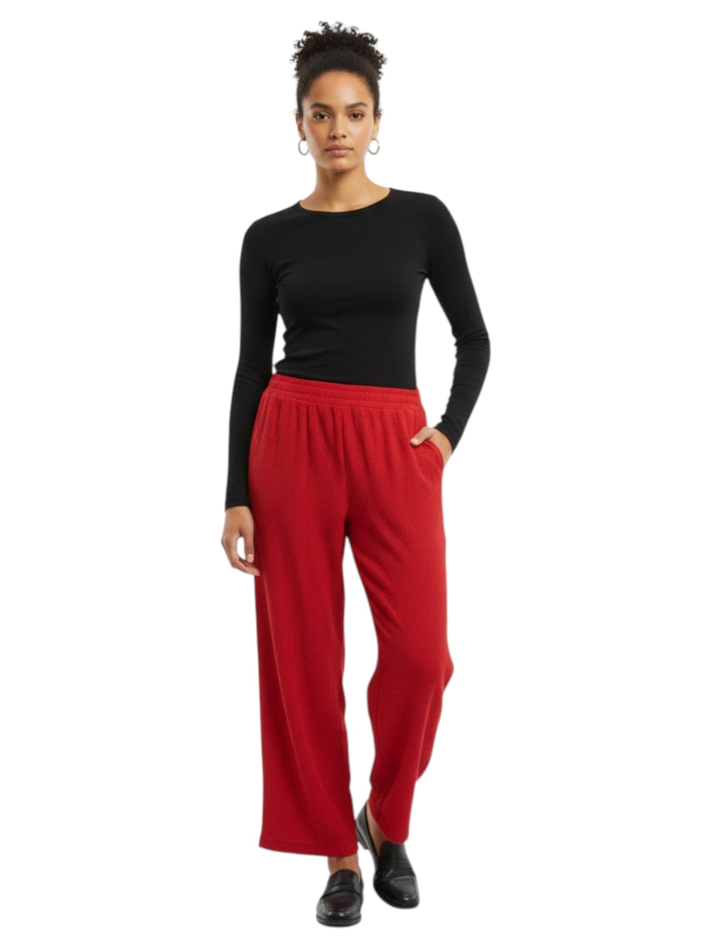 Women's Ribbed Pant,Orange