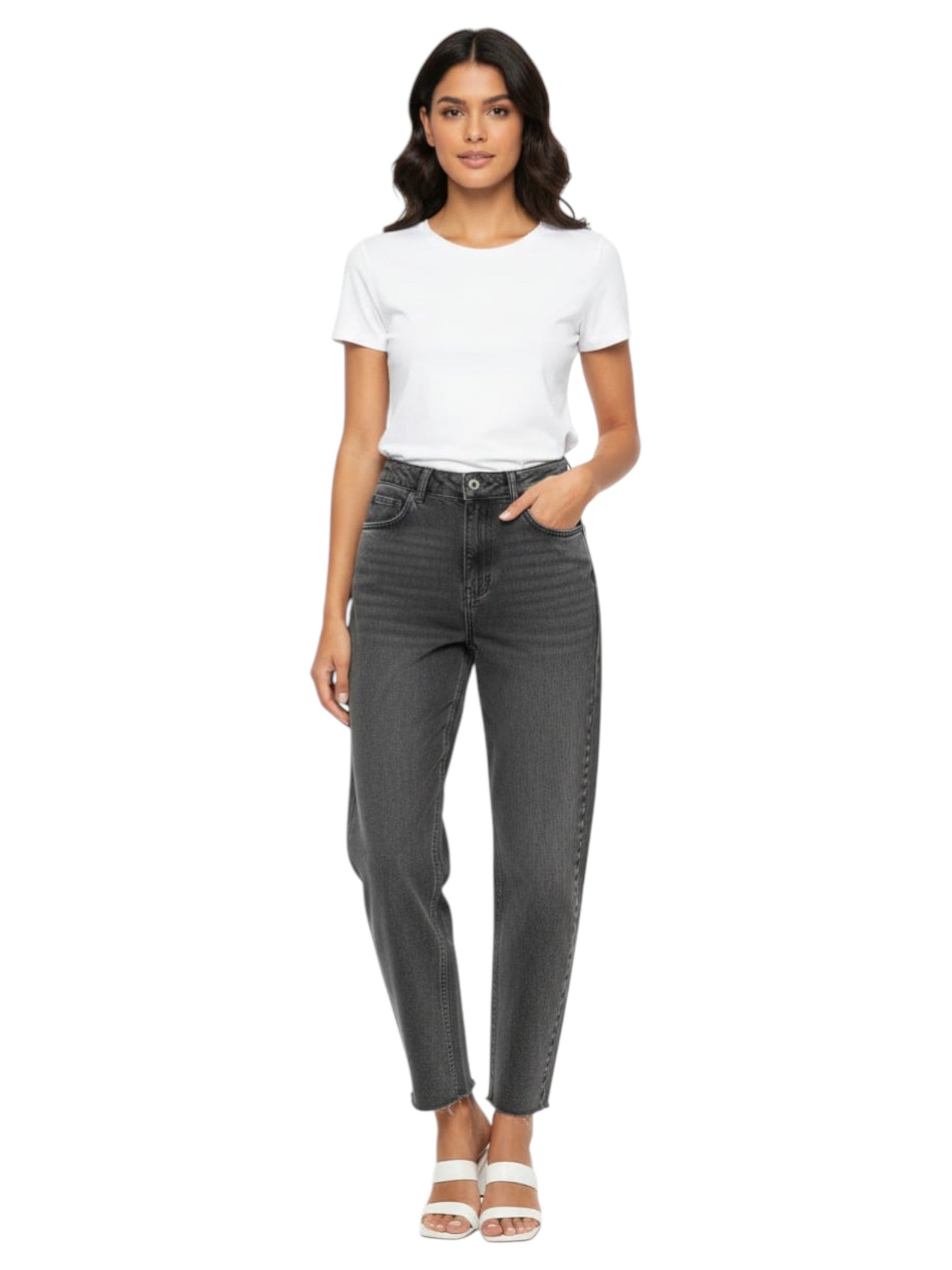 Women's Plain Solid Jeans,Grey