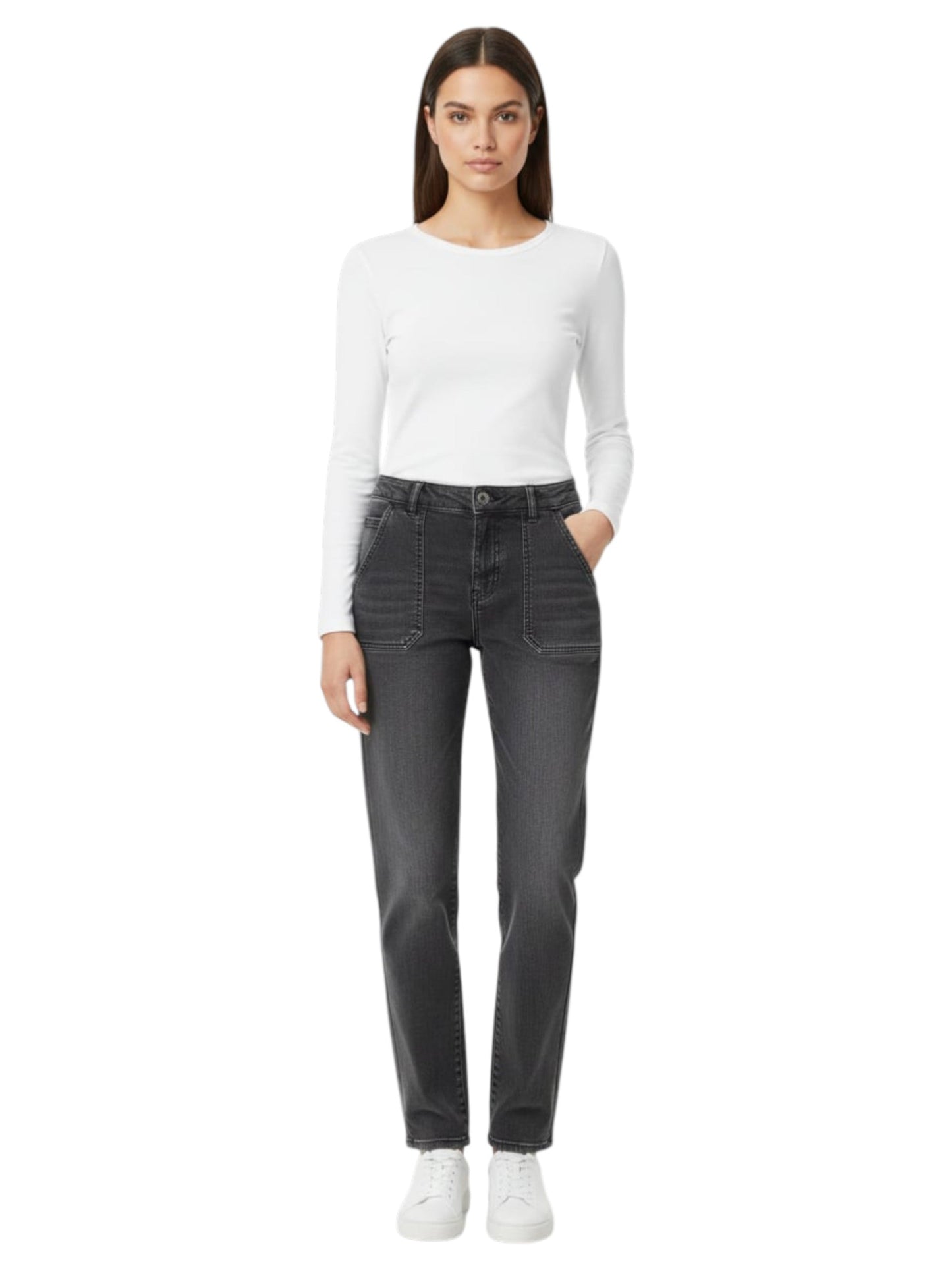 Women's Washed Jeans,Grey