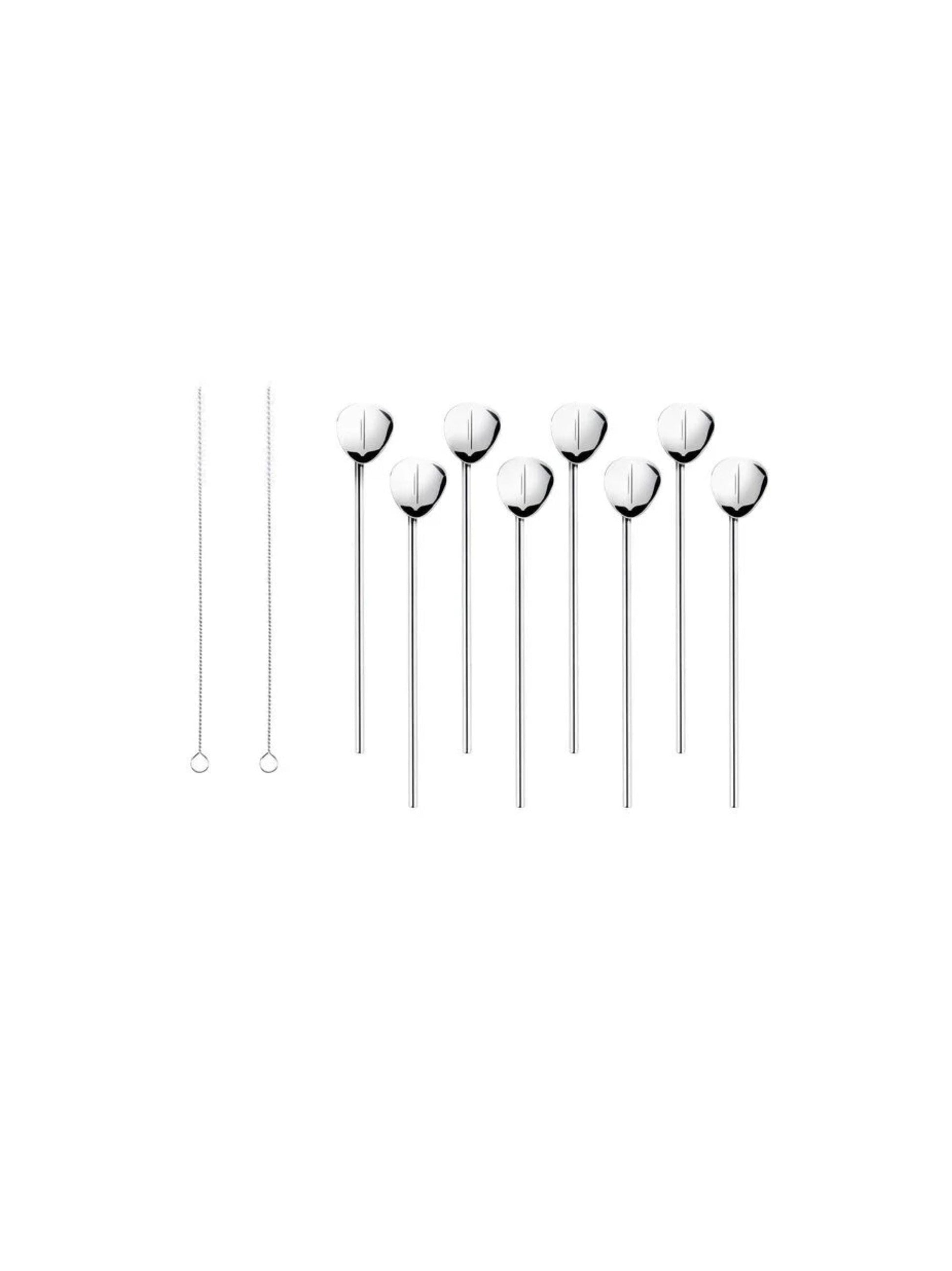 Stainless Steel Straws With Spoon