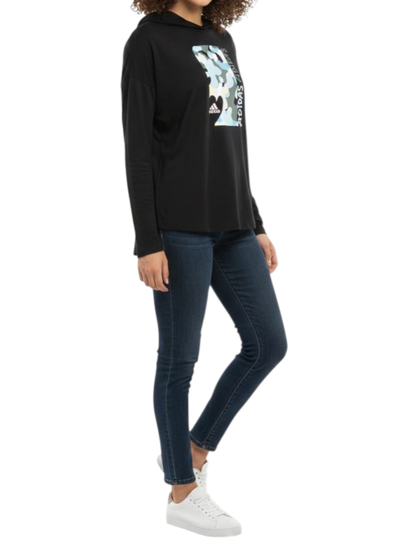 Kids Girls Printed Hoodie,Black