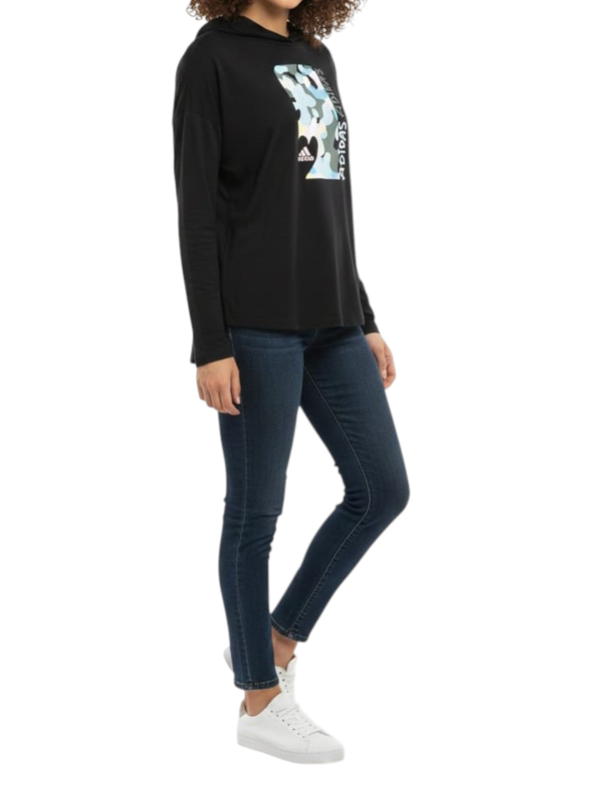 Kids Girls Printed Hoodie,Black