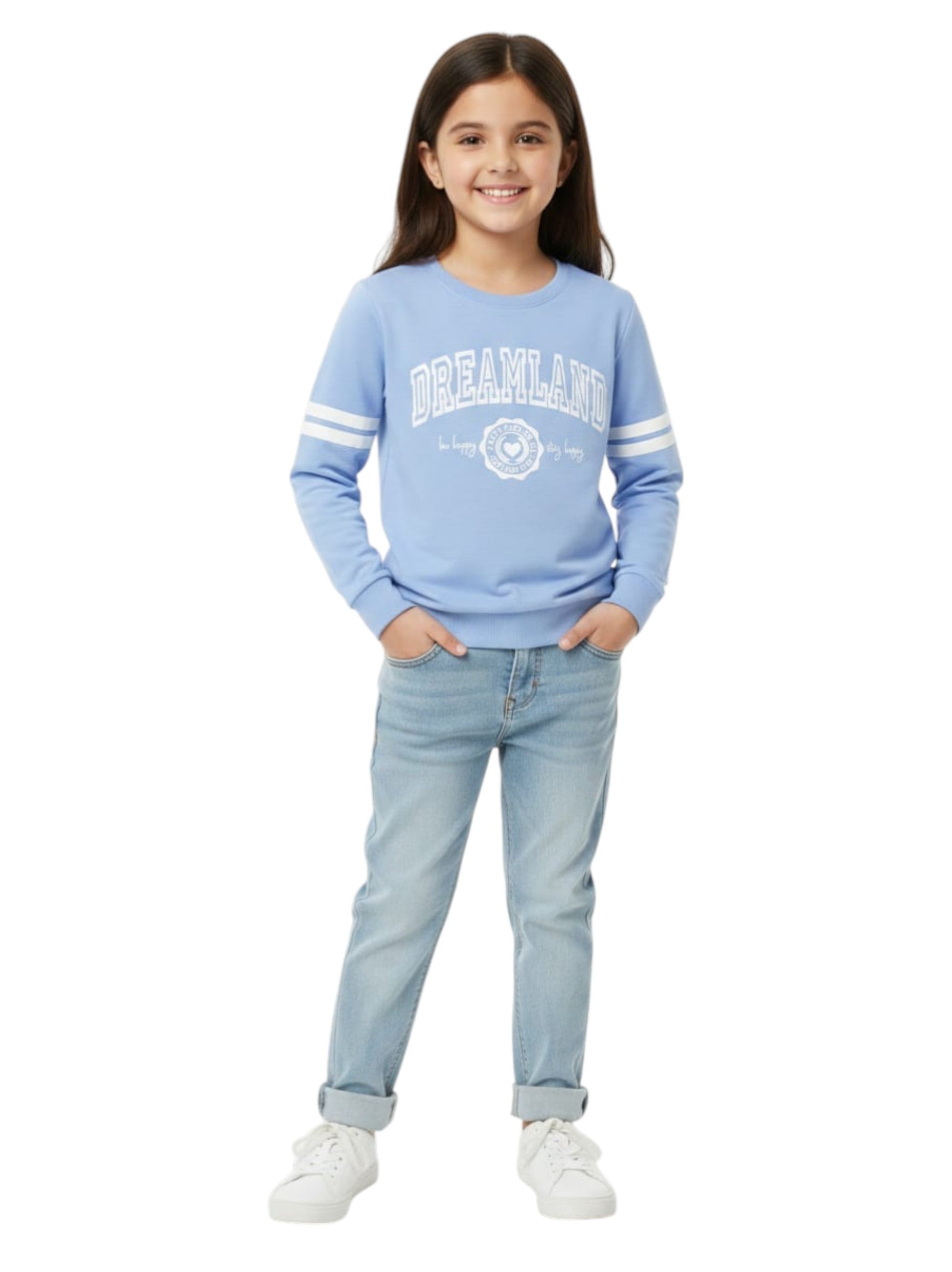 Kids Girl's Printed Top,Light Blue