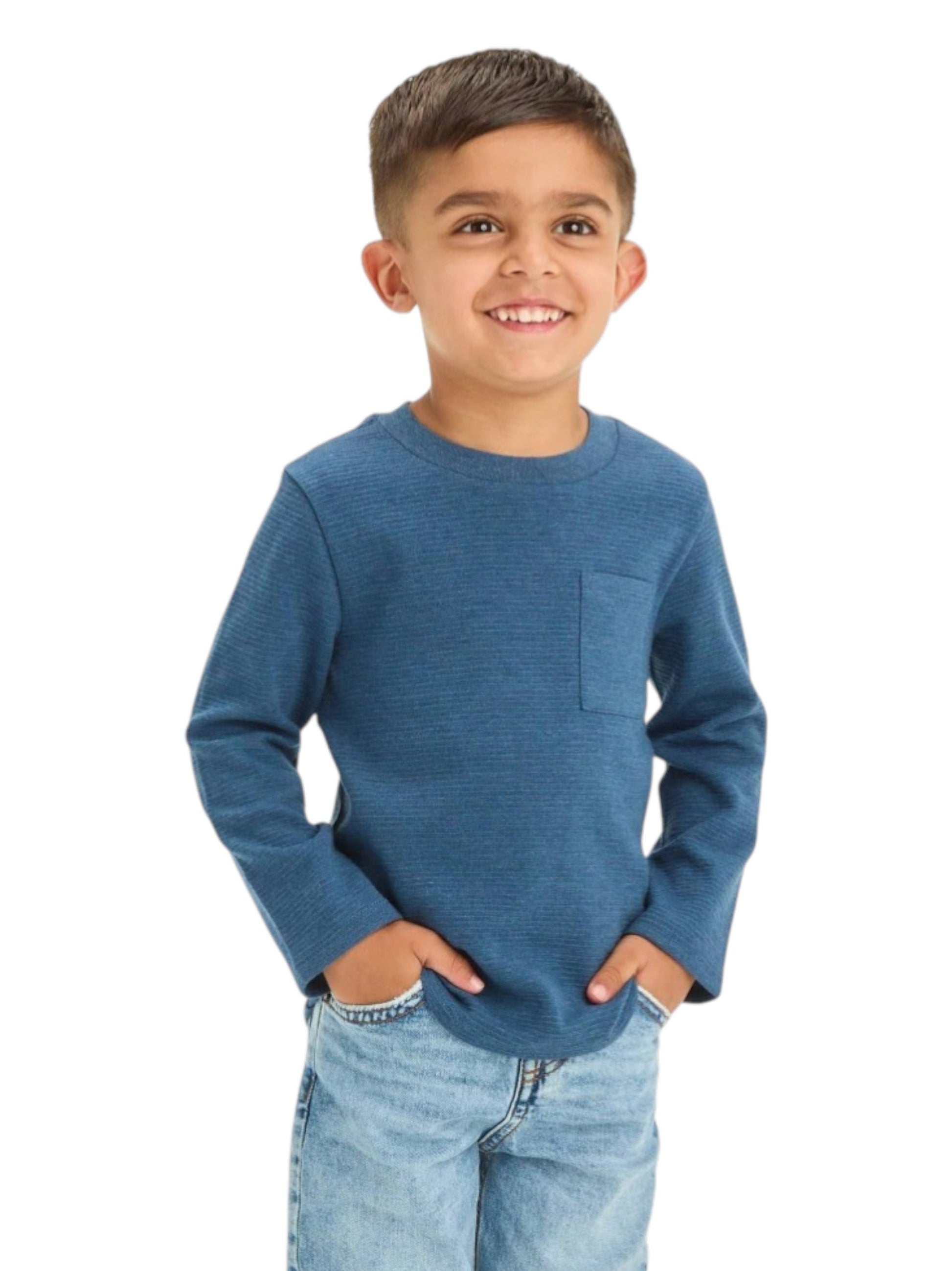 Kids Boy's Ribbed Top,Navy