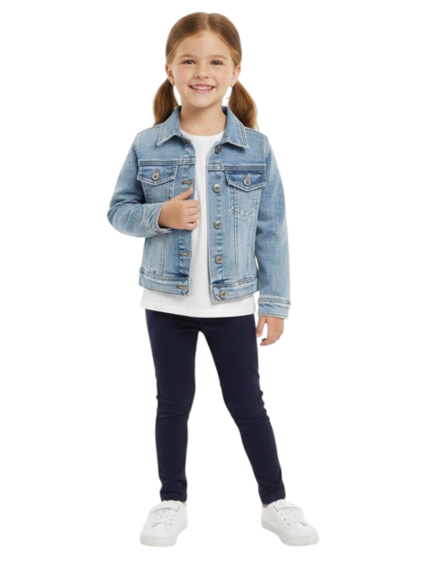 Kids Girl's Plain Denim Jacket,Light Blue