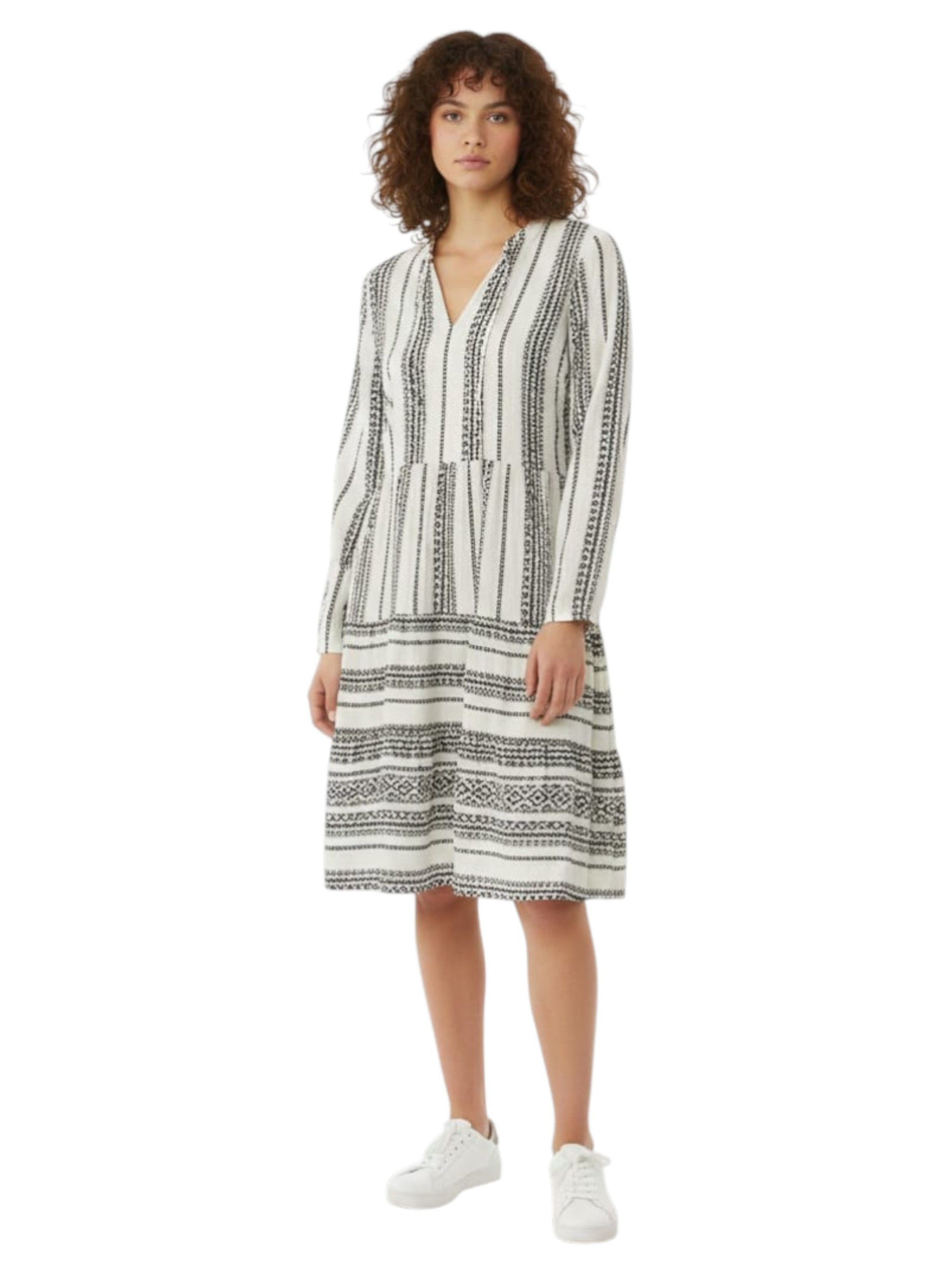 Women's Printed Dress,Black/White