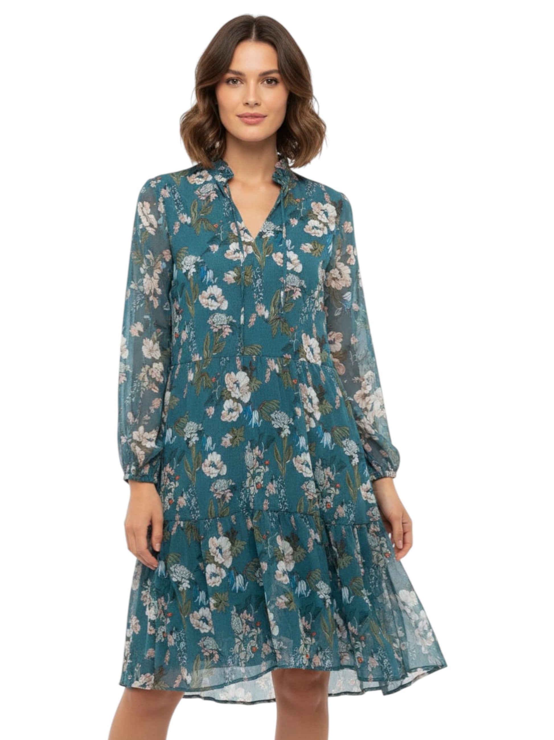 Women's Floral Printed Dress,Blue