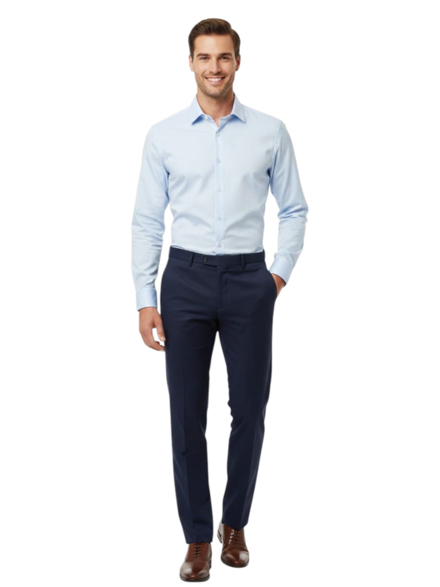 Men's Plain Solid Dress Shirt,Light Blue