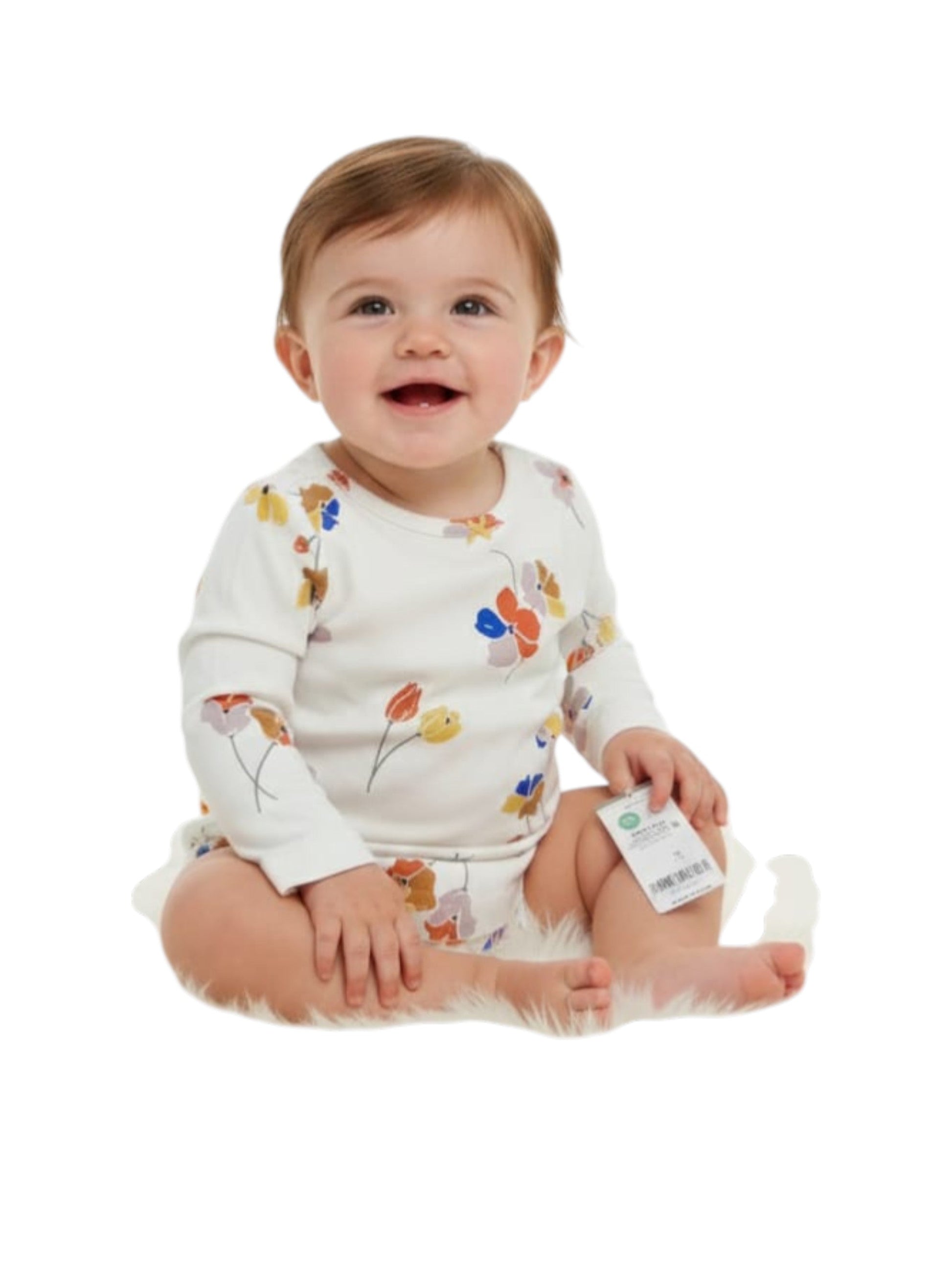 Kids Girl's Floral Printed Top,White