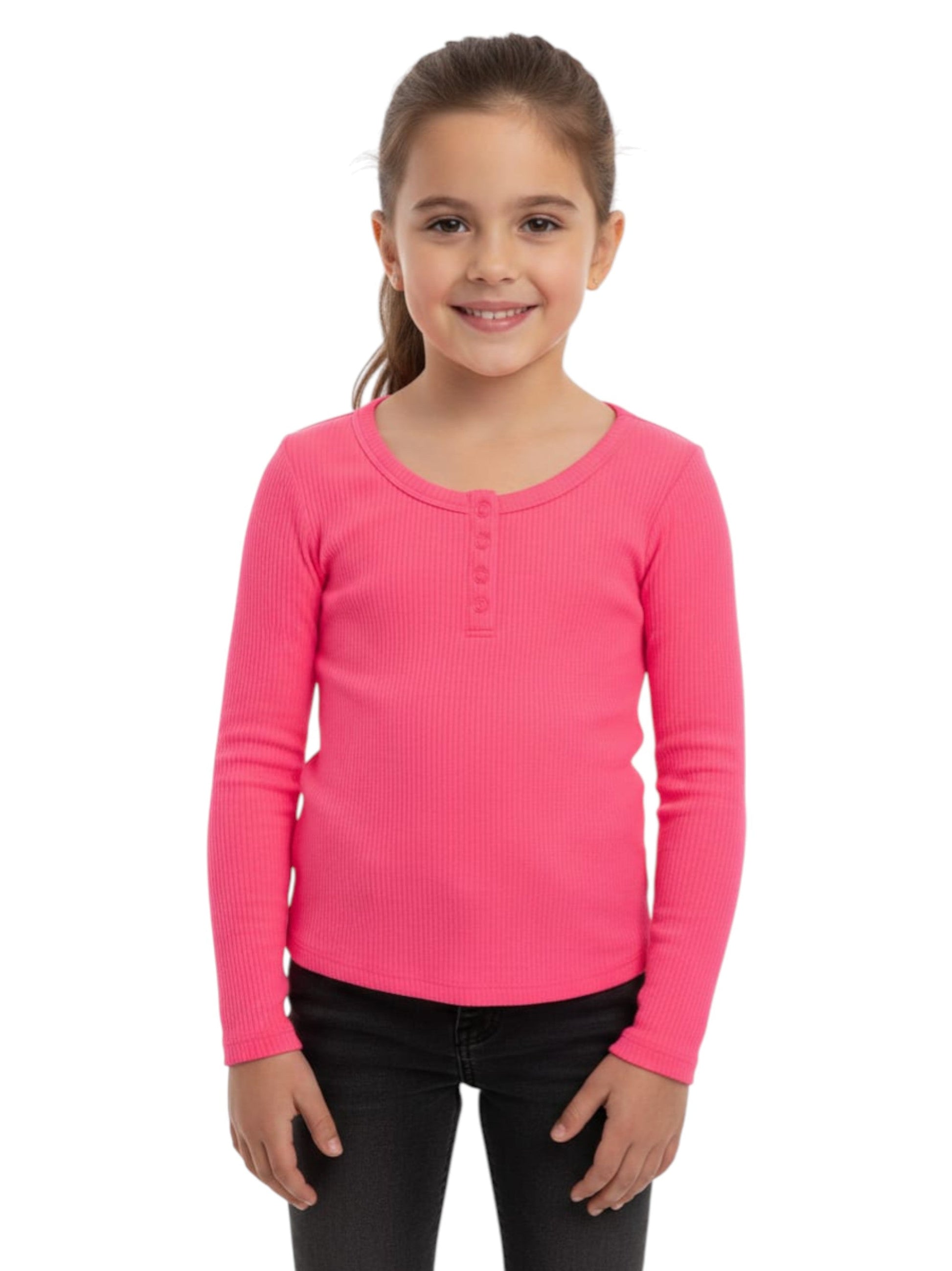 Kids Girl's Ribbed Top,Pink