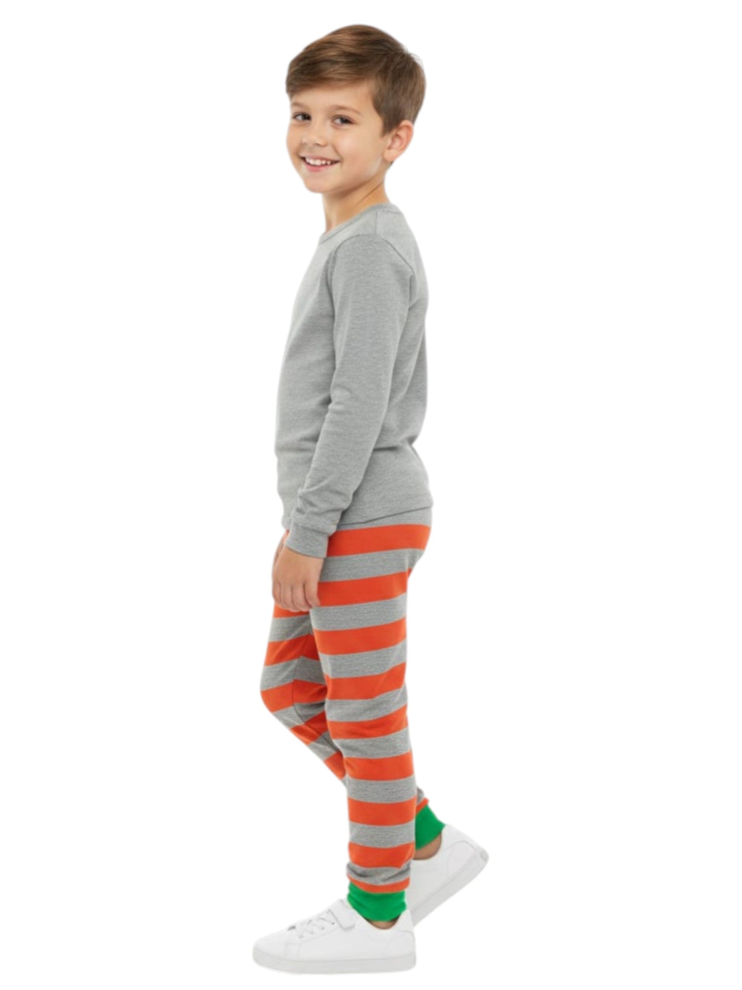 Kids Boy's Striped Pant,Grey/Red