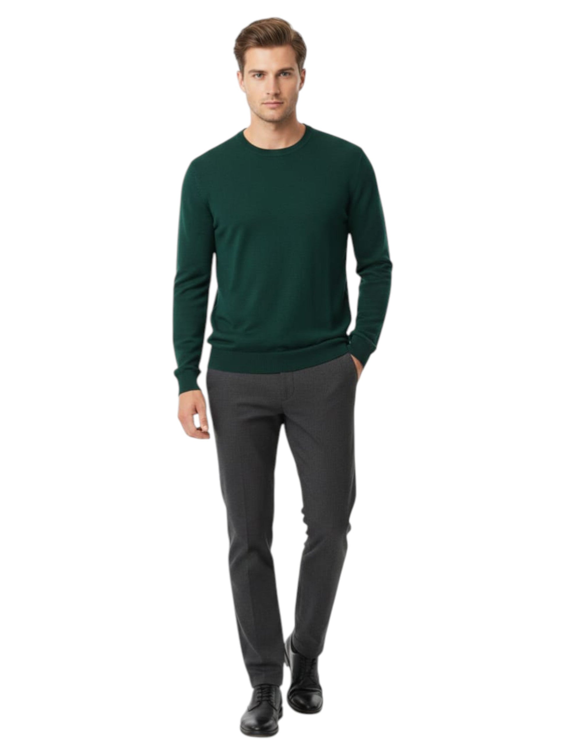 Men's Plain Solid Top,Green