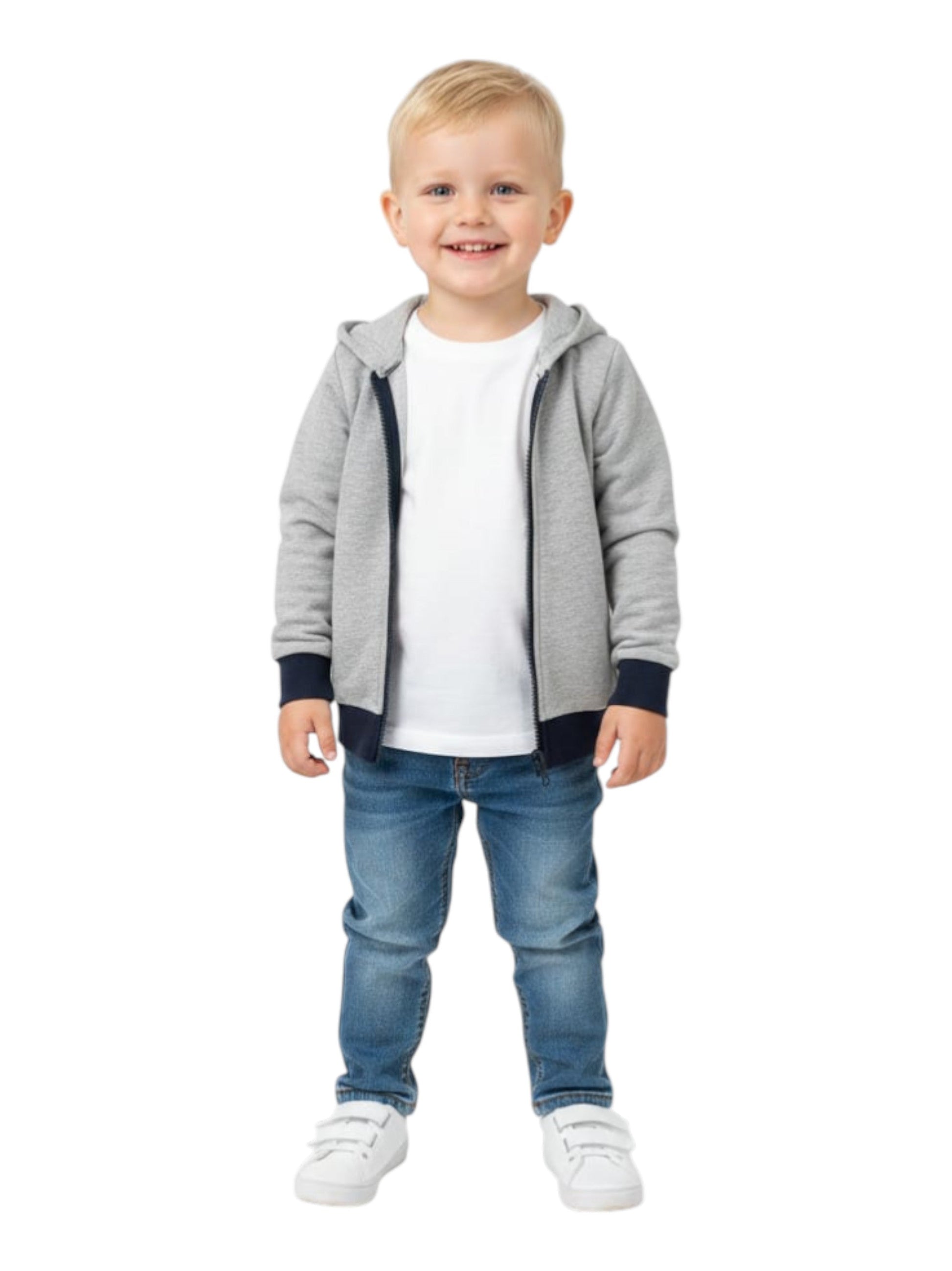 Kids Boy's Plain Solid Hoodie,Light Grey