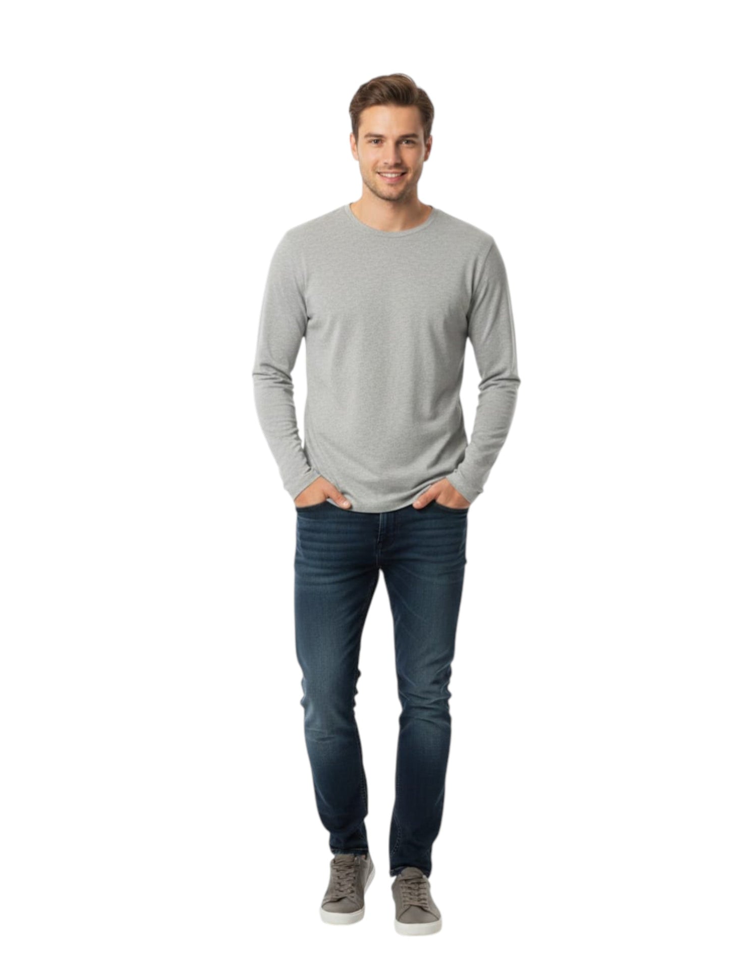 Men's Plain Solid Top,Light Grey
