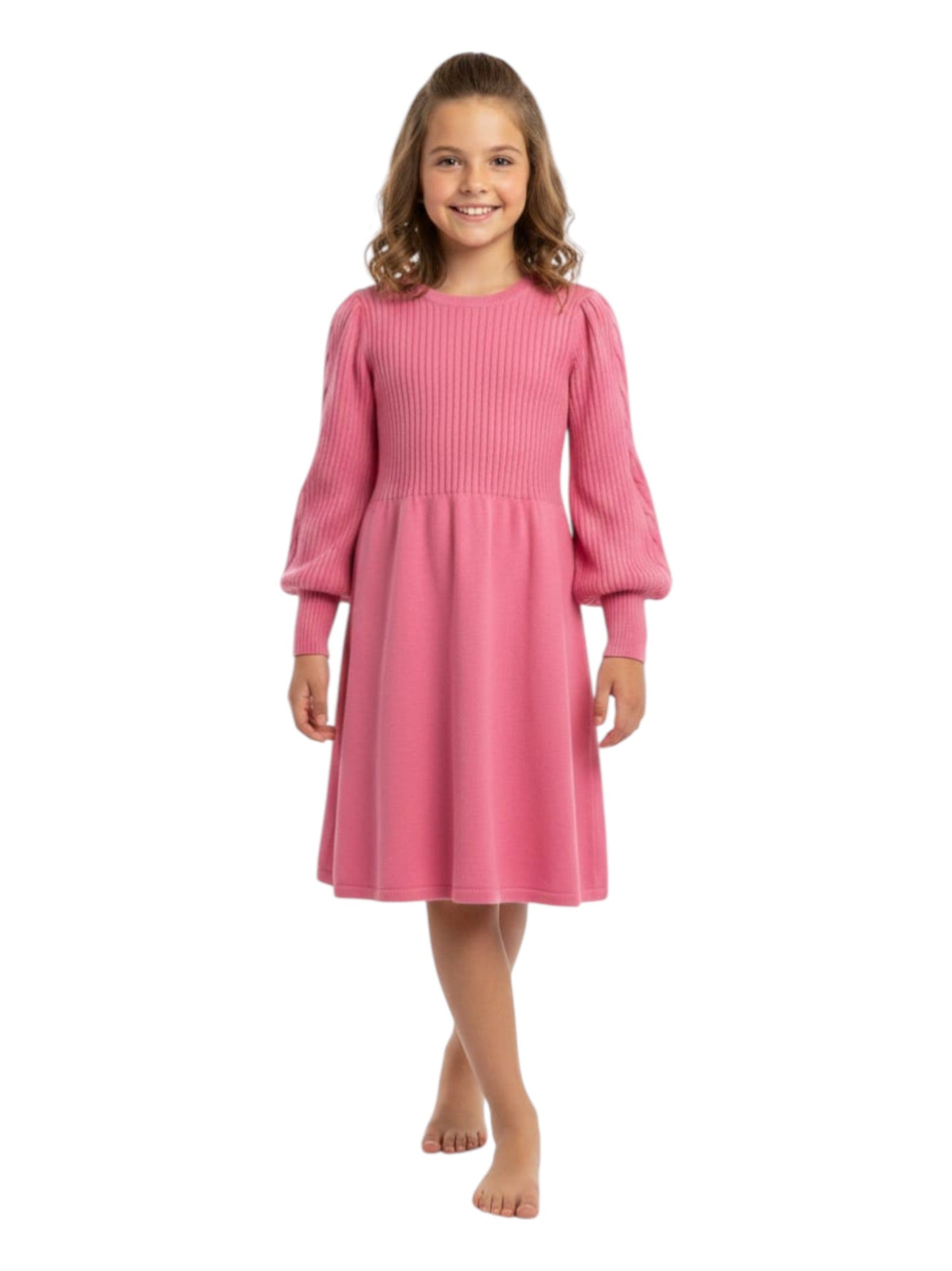 Kids Girl's Ribbed Dress,Pink