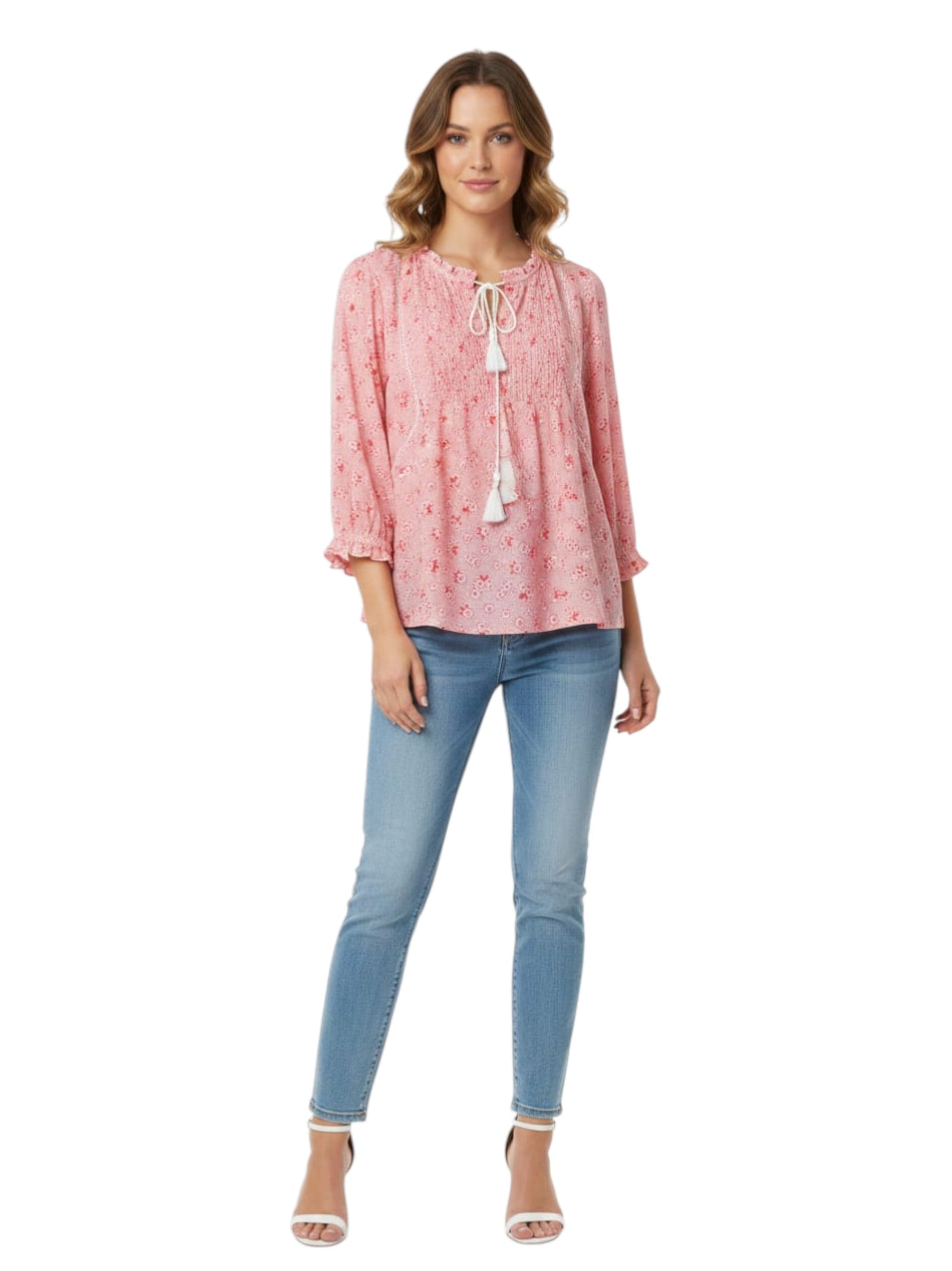Women's Floral Printed Top,Pink