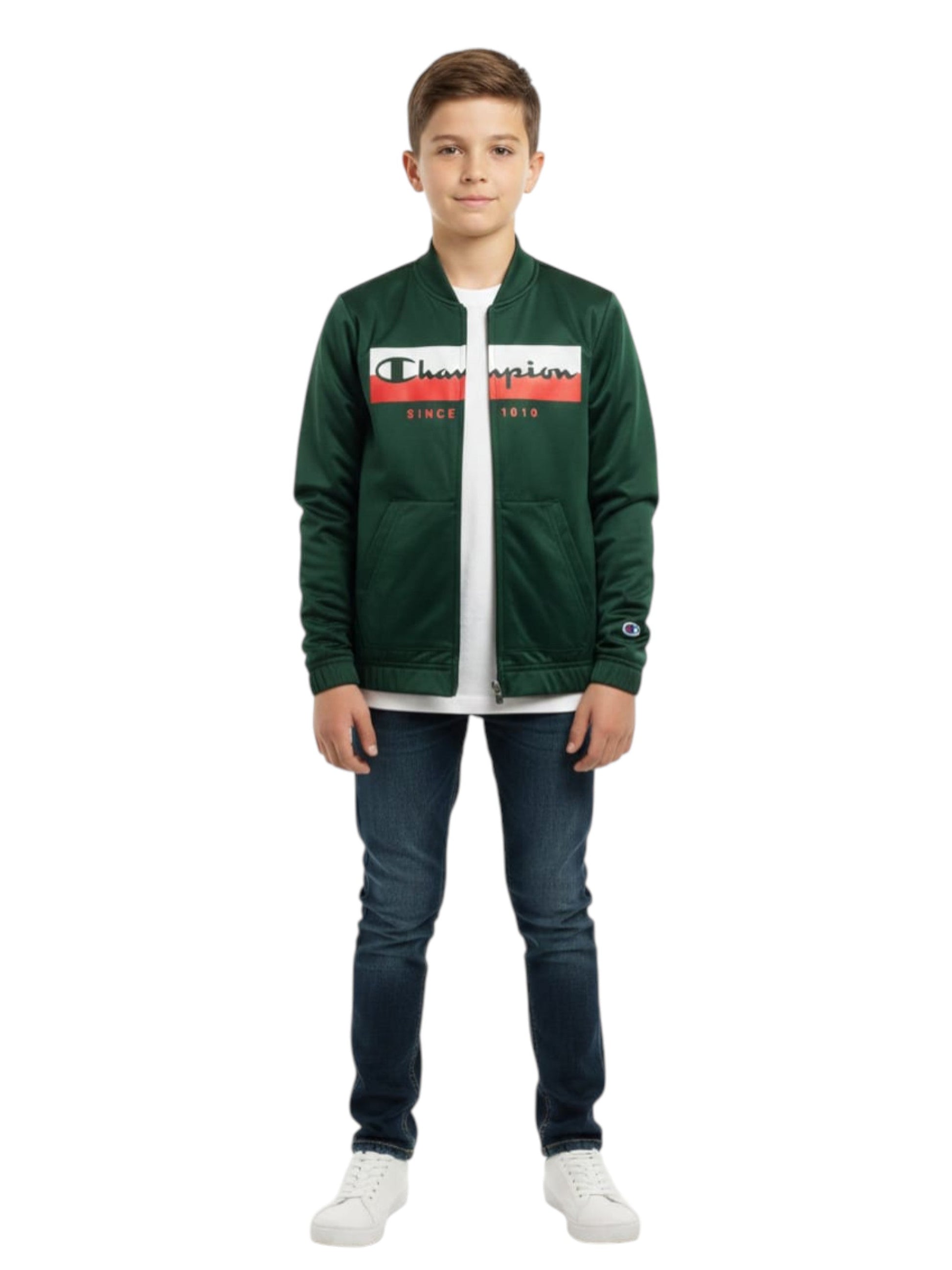 Kids Boy's Brand Logo Printed Sweaters,Green