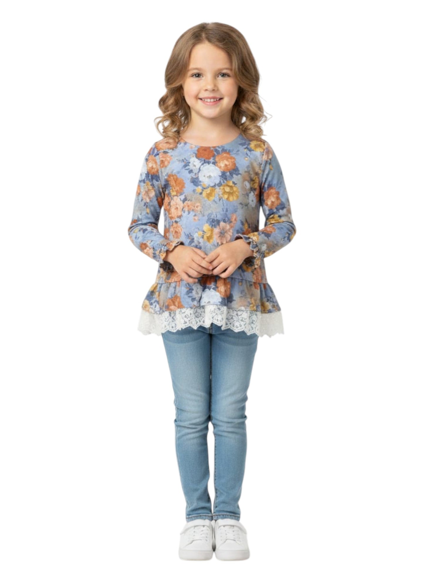 Kids Girl's Floral Printed Top,Multi