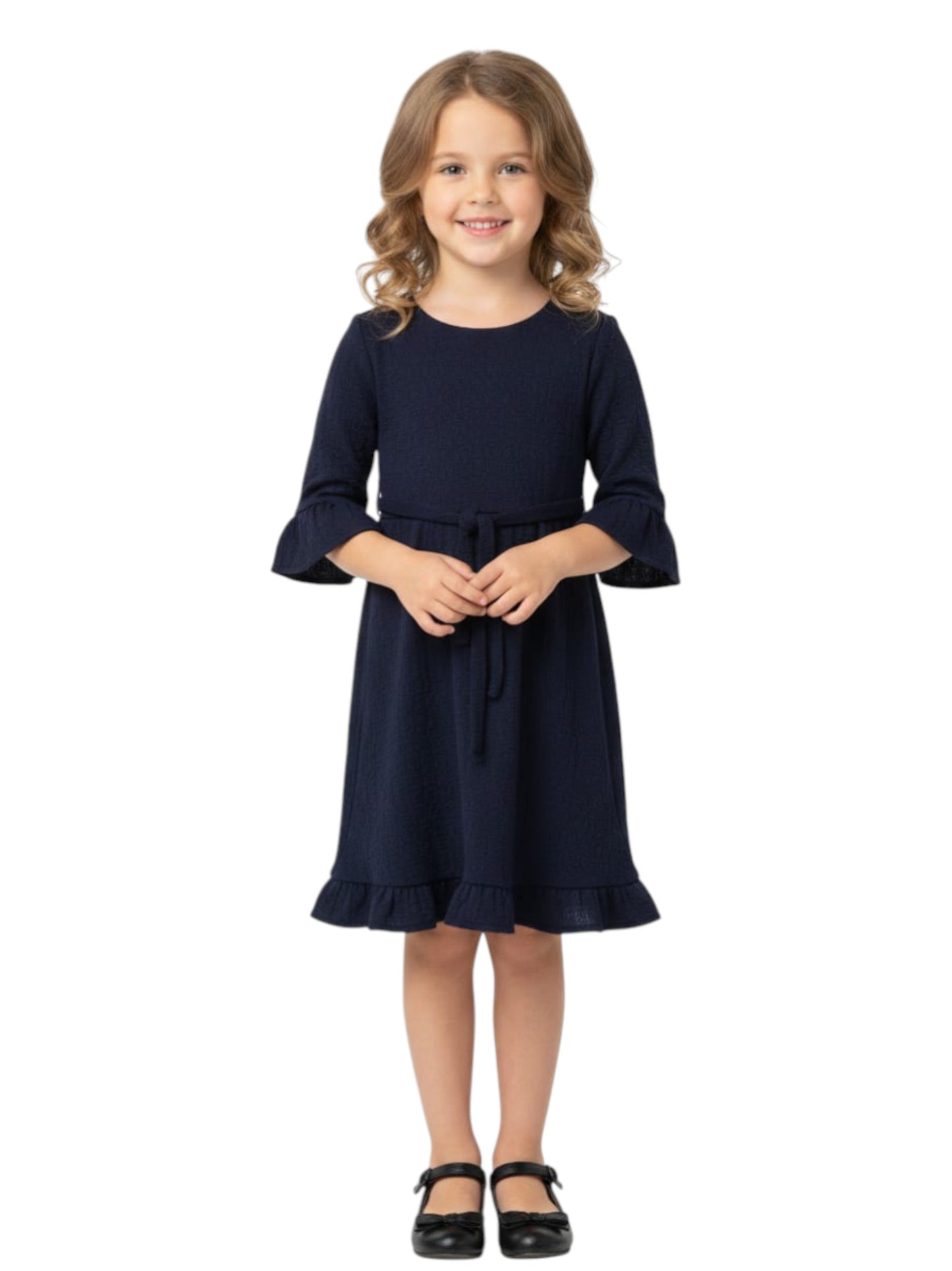 Kids Girl's Knitted Dress,Navy