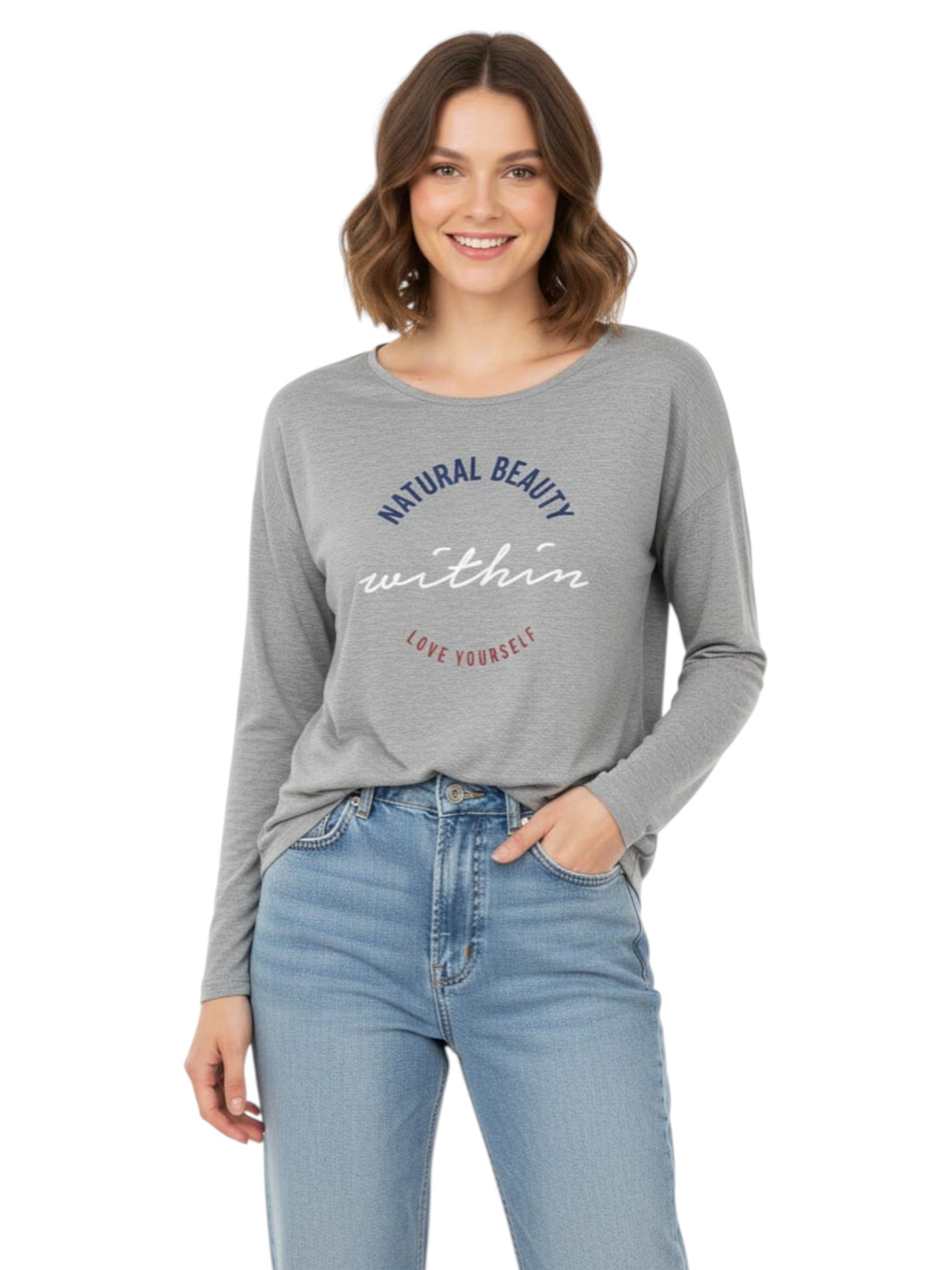 Women's Printed top,Grey