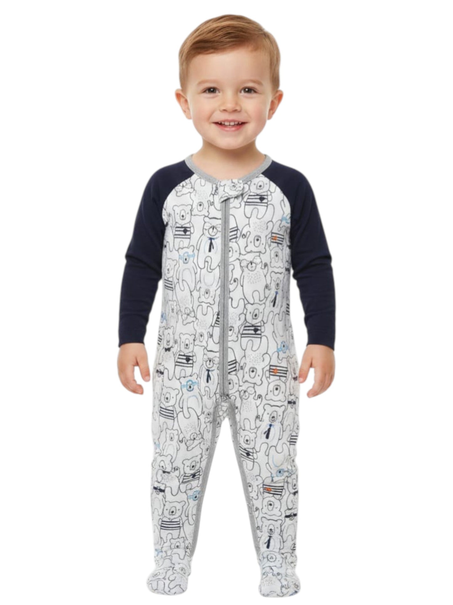 Kids Boy's Printed Jumpsuit,Light Grey/Navy