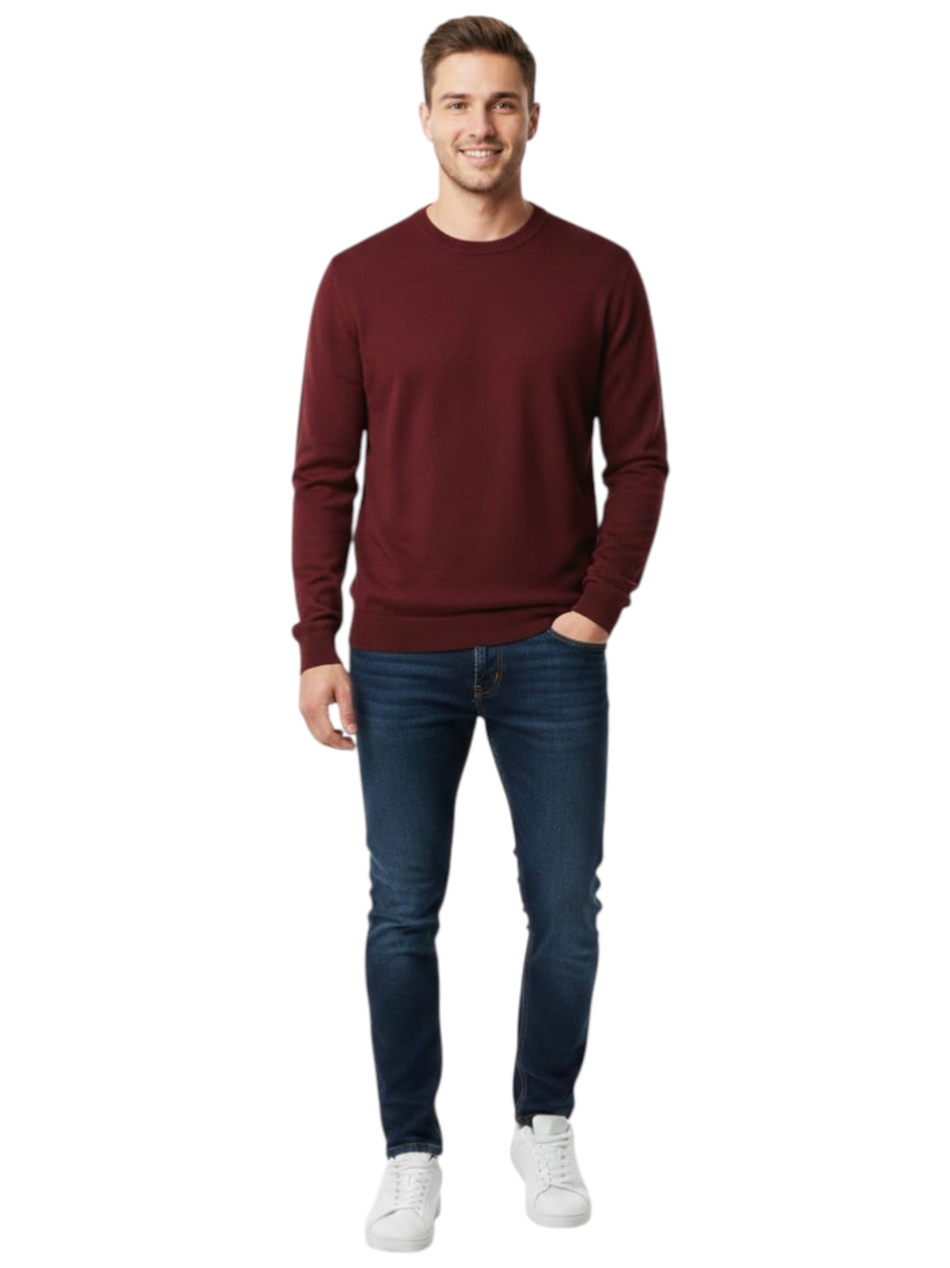 Men's Plain Solid Top,Burgundy