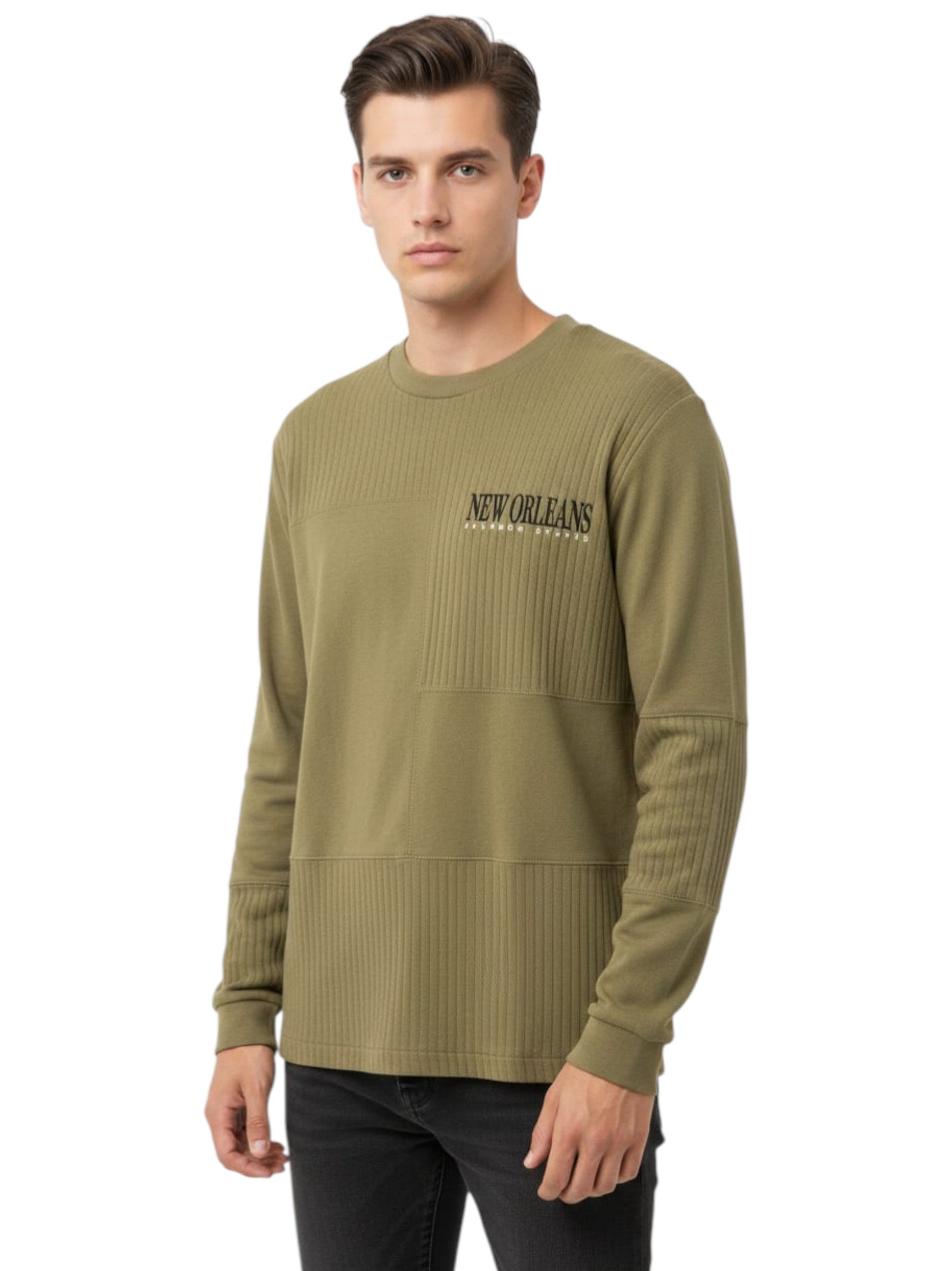Men's Printed Top,Olive