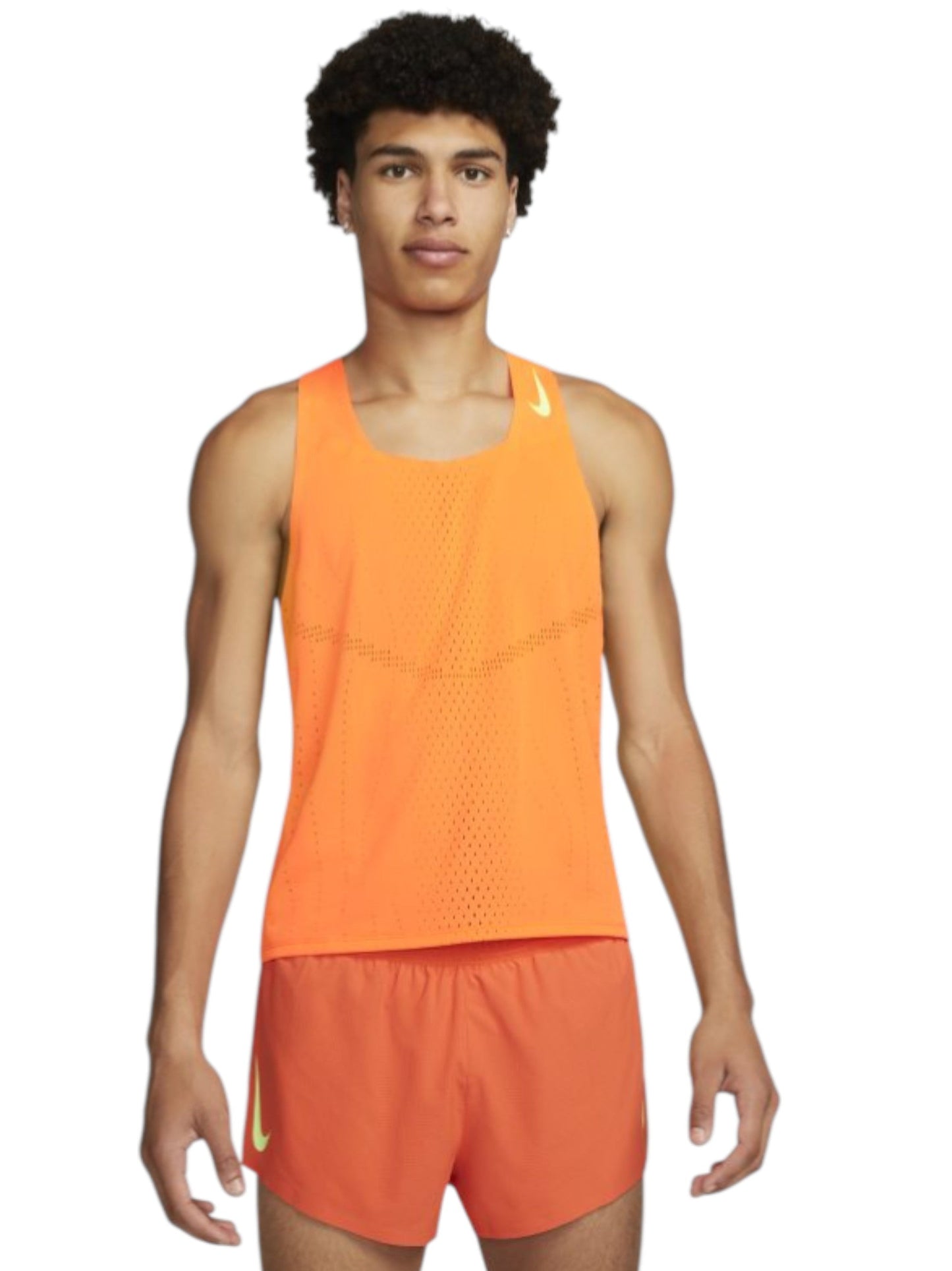 Men's Plain Solid Sport Top,Orange