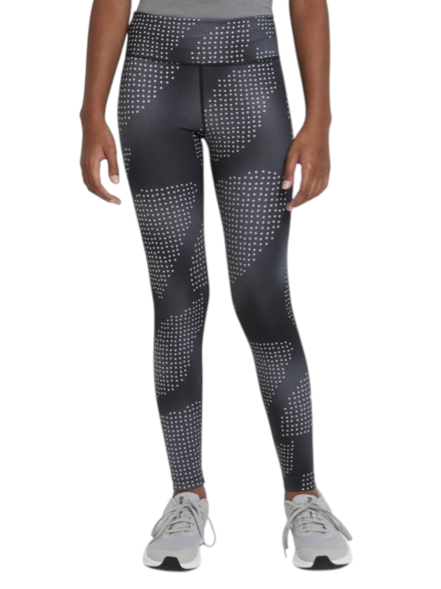 Kids Girl's Printed Legging,Dark Grey/White