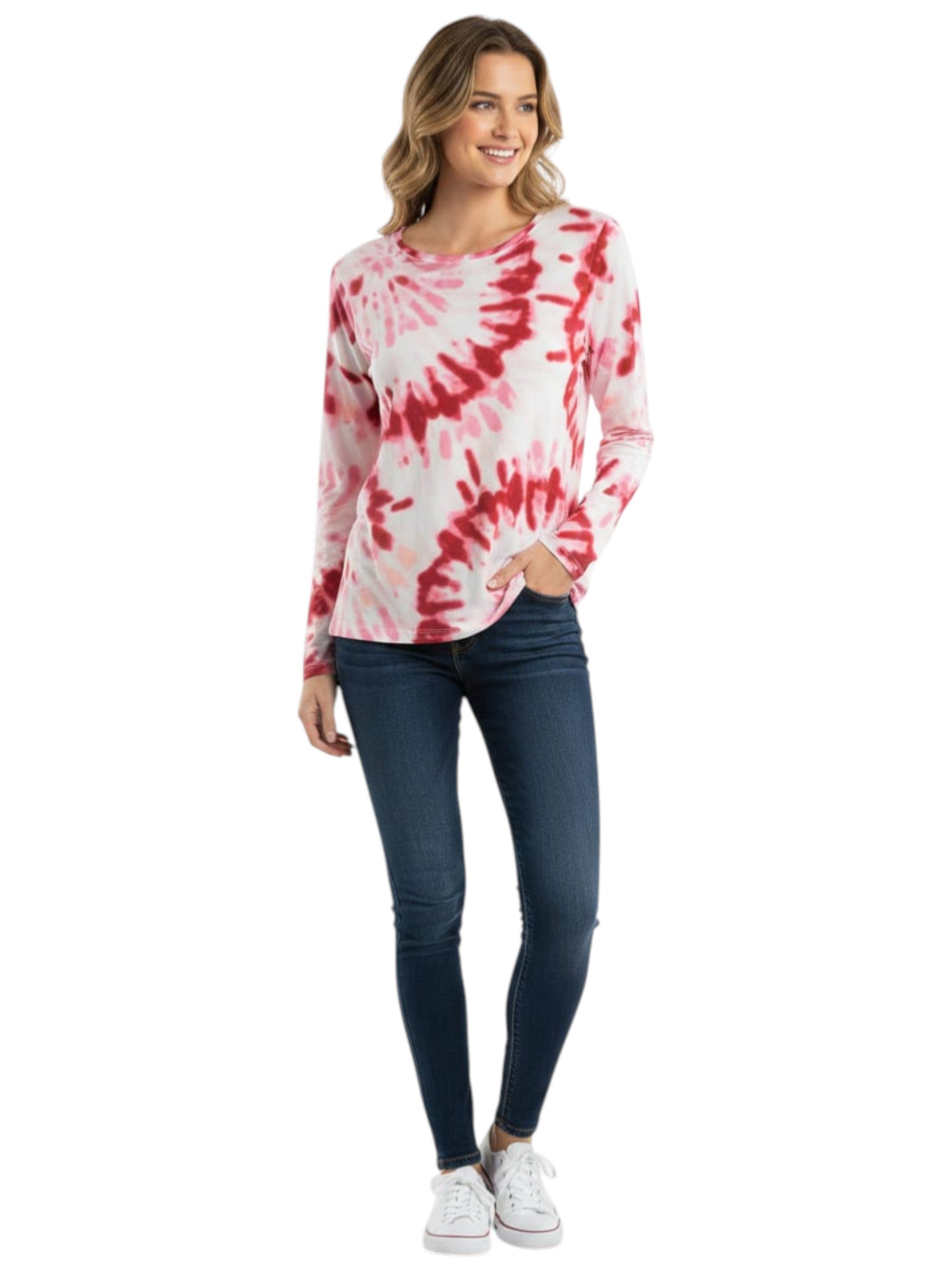 Women's Colorblocked Top,Pink/Red