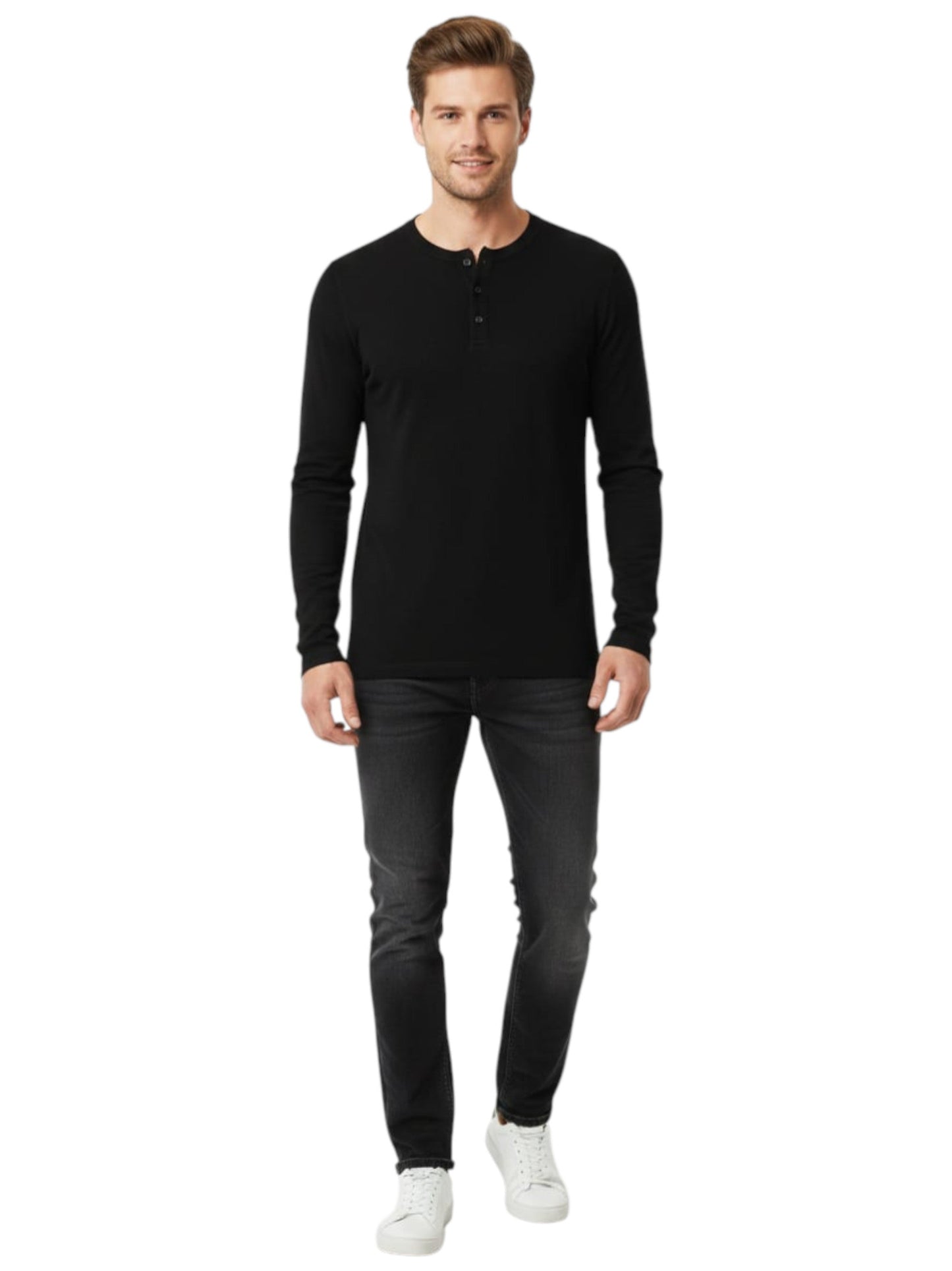 Men's Plain Solid Top,Black
