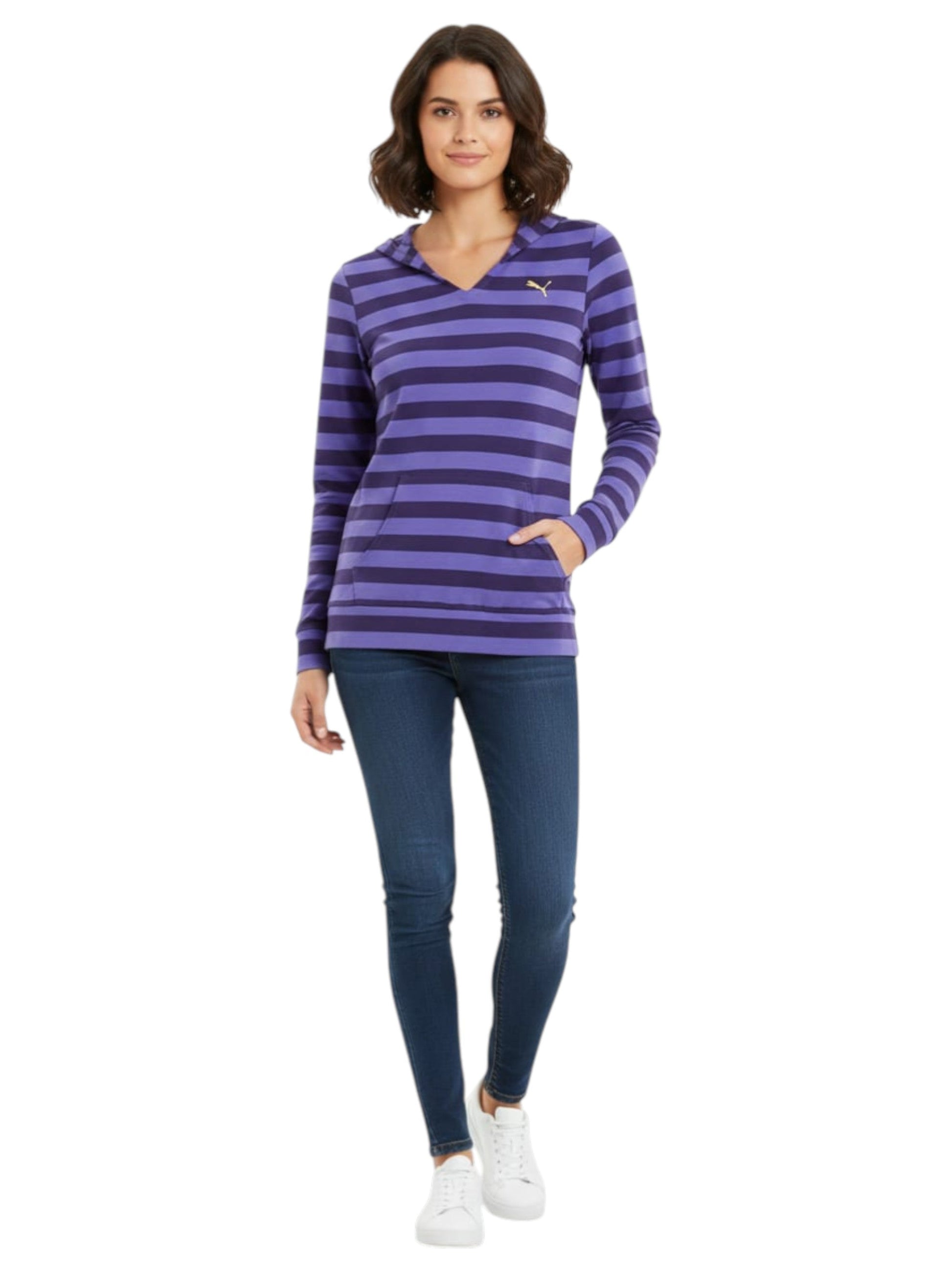 Women's Striped Top,Purple